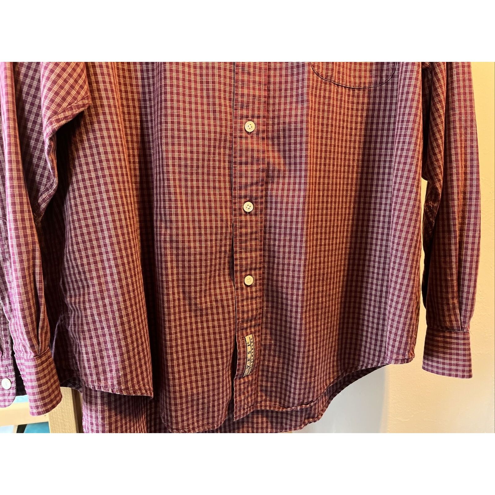 Other vesi sportswear men’s L burgundy check Montana cotton shirt Size US L / EU 52-54 / 3 - 10 Thumbnail