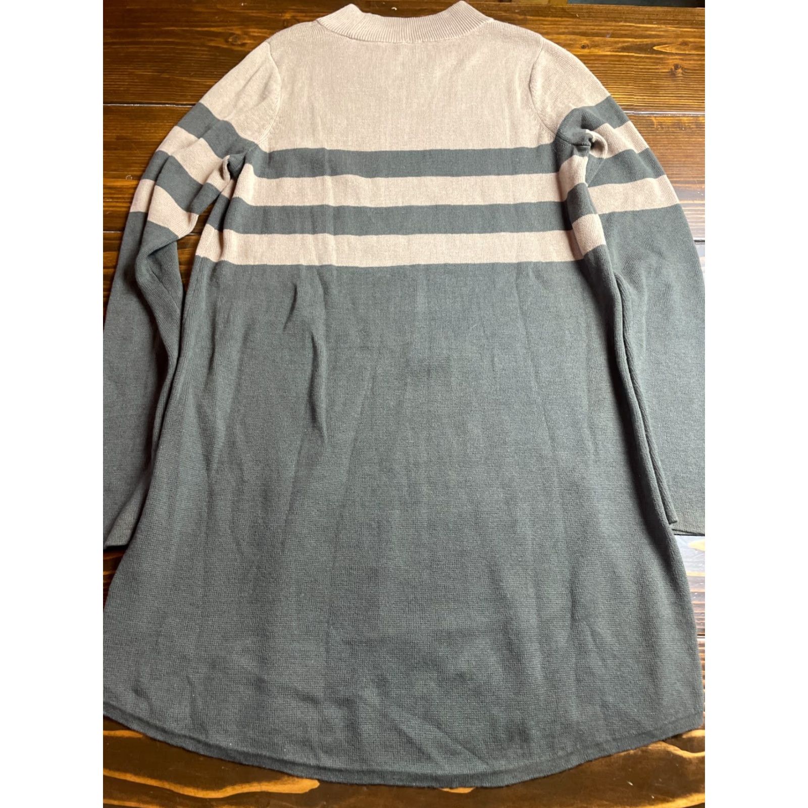 Free People VINTAGE Free People Sweater Women’s Size Medium Tan Green Striped Mock Neck Long Sleeve Size M / US 6-8 / IT 42-44 - 2 Thumbnail