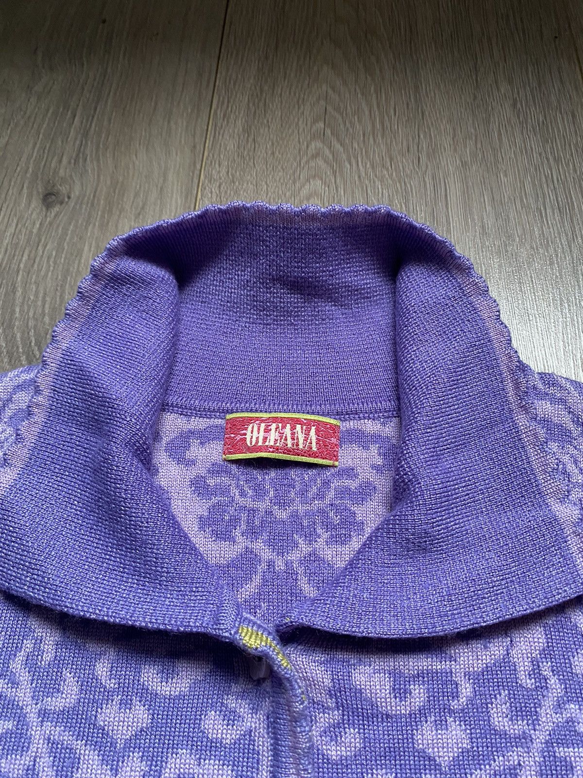 Coogi Oleana Espeland Norway Flowers Wool Button Knit Cardigan Size M / US 6-8 / IT 42-44 - 4 Thumbnail