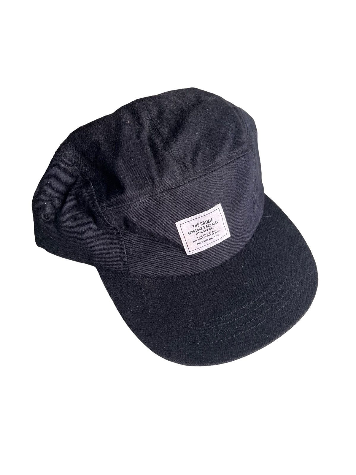 Japanese Brand The Crime 🇯🇵 Patch Leather Strap Adjustable 5 Panel Cap Size ONE SIZE - 1 Thumbnail