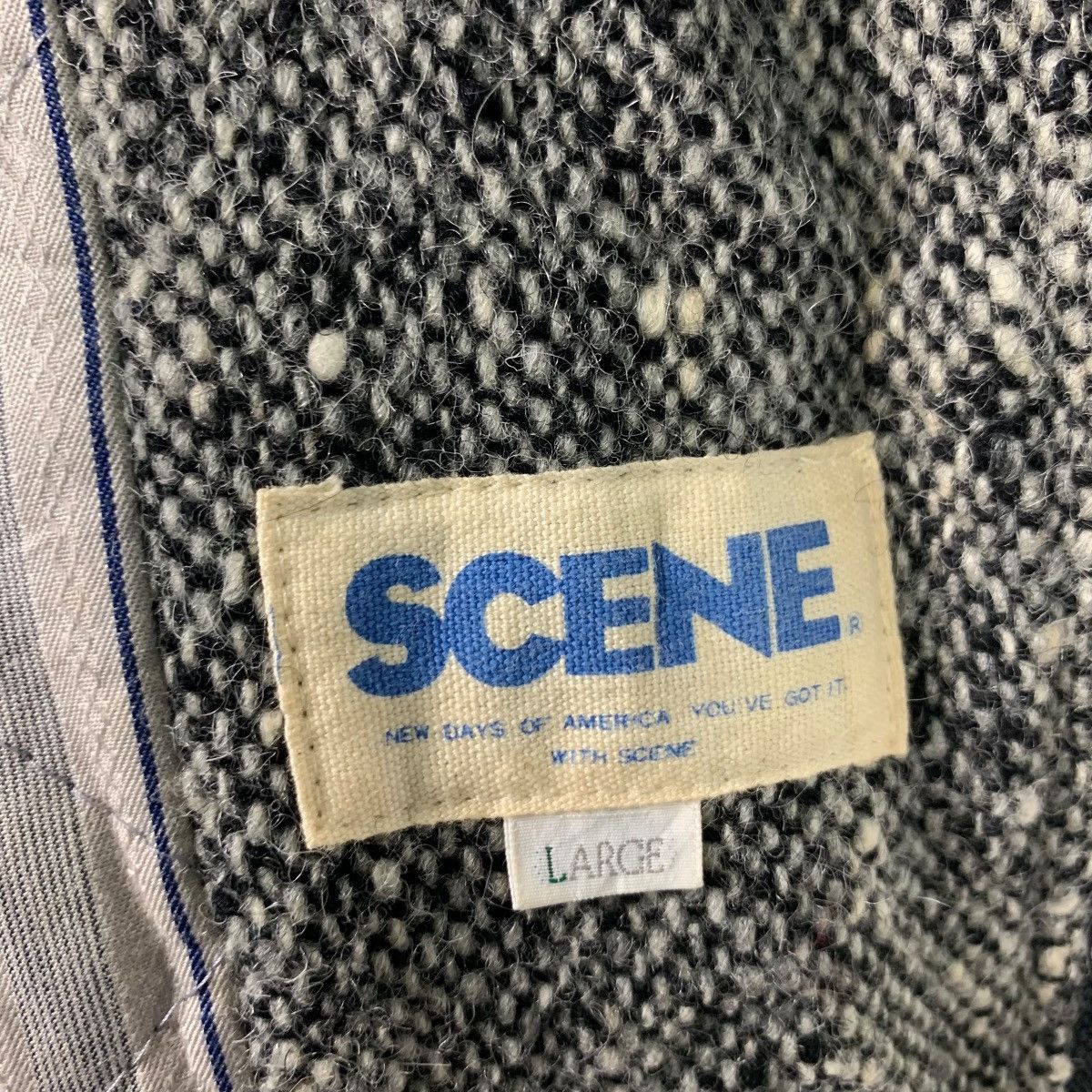 Japanese Brand SCENE Wool Collared Casual Bomber Jacket #2076-C90 Size US L / EU 52-54 / 3 - 16 Thumbnail