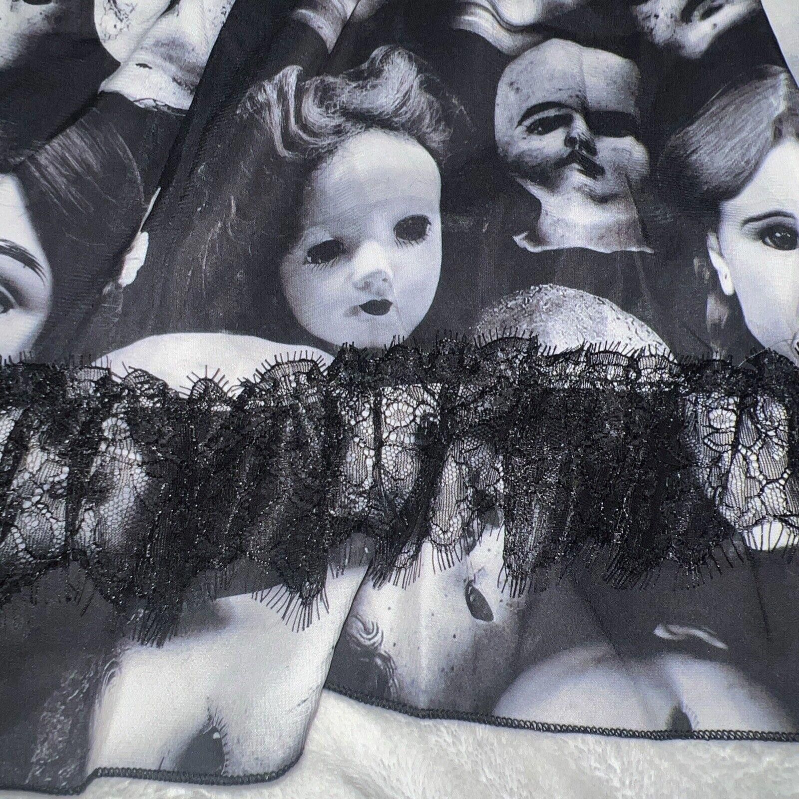 Designer M Dolls Kill Widow Goth Broken Babydoll Heads Mini Dress Size M / US 6-8 / IT 42-44 - 7 Thumbnail