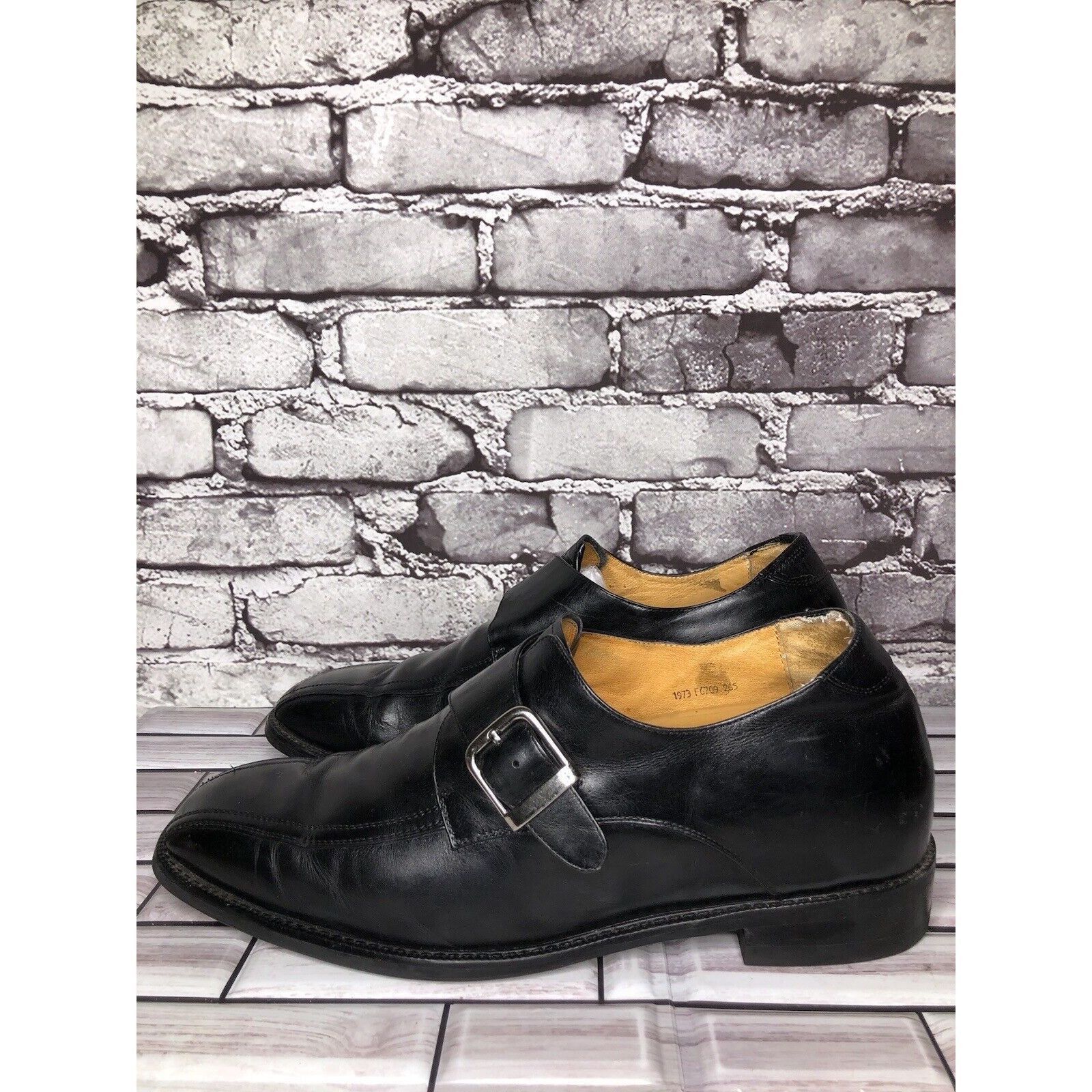 Koto Toto Black Leather Monk Buckle Strap Loafers Dress Shoes Men Size US 10.5 / EU 43-44 - 1 Thumbnail