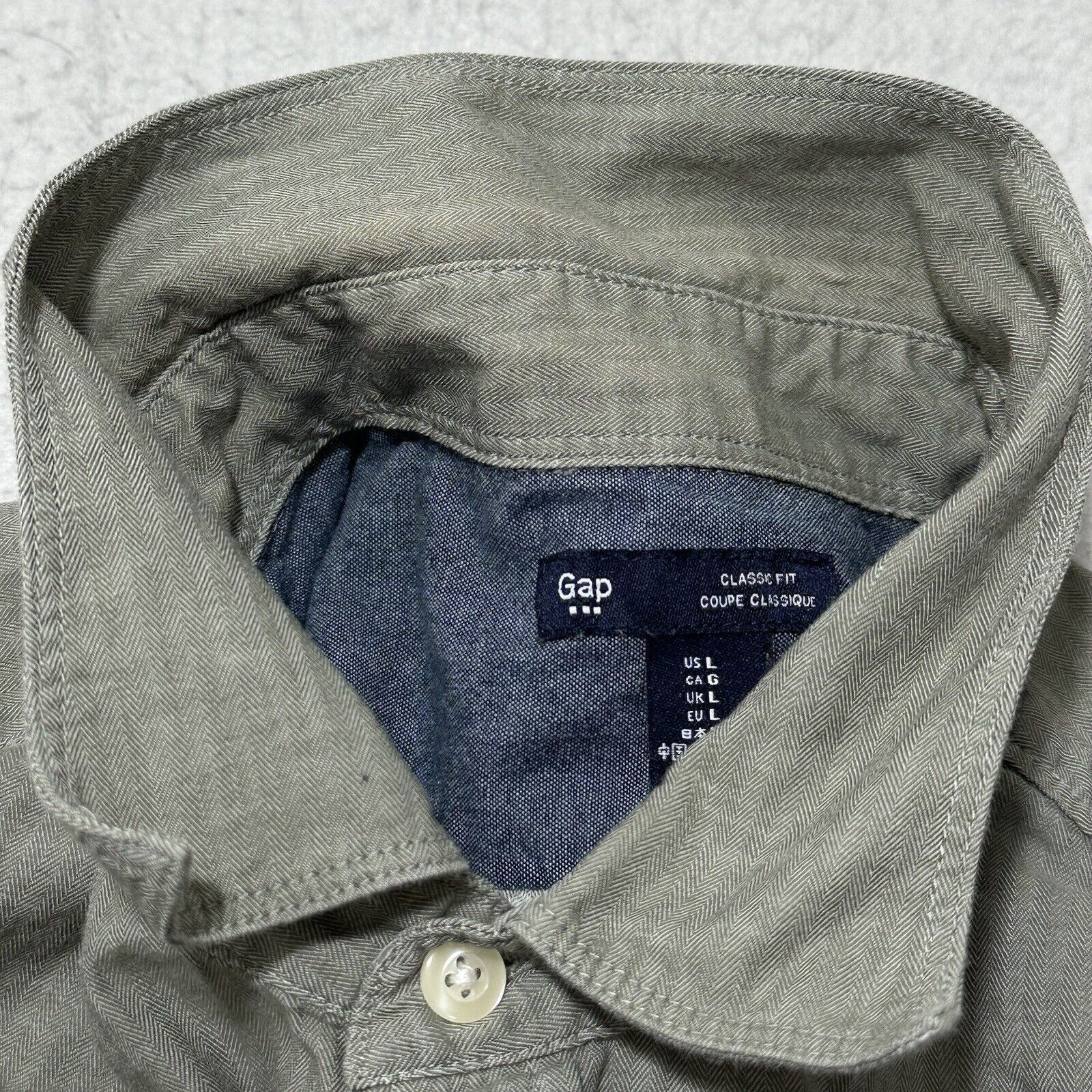 Gap GAP Large Green Classic Fit Button Down Shirt 100% Cotton Size US L / EU 52-54 / 3 - 3 Thumbnail