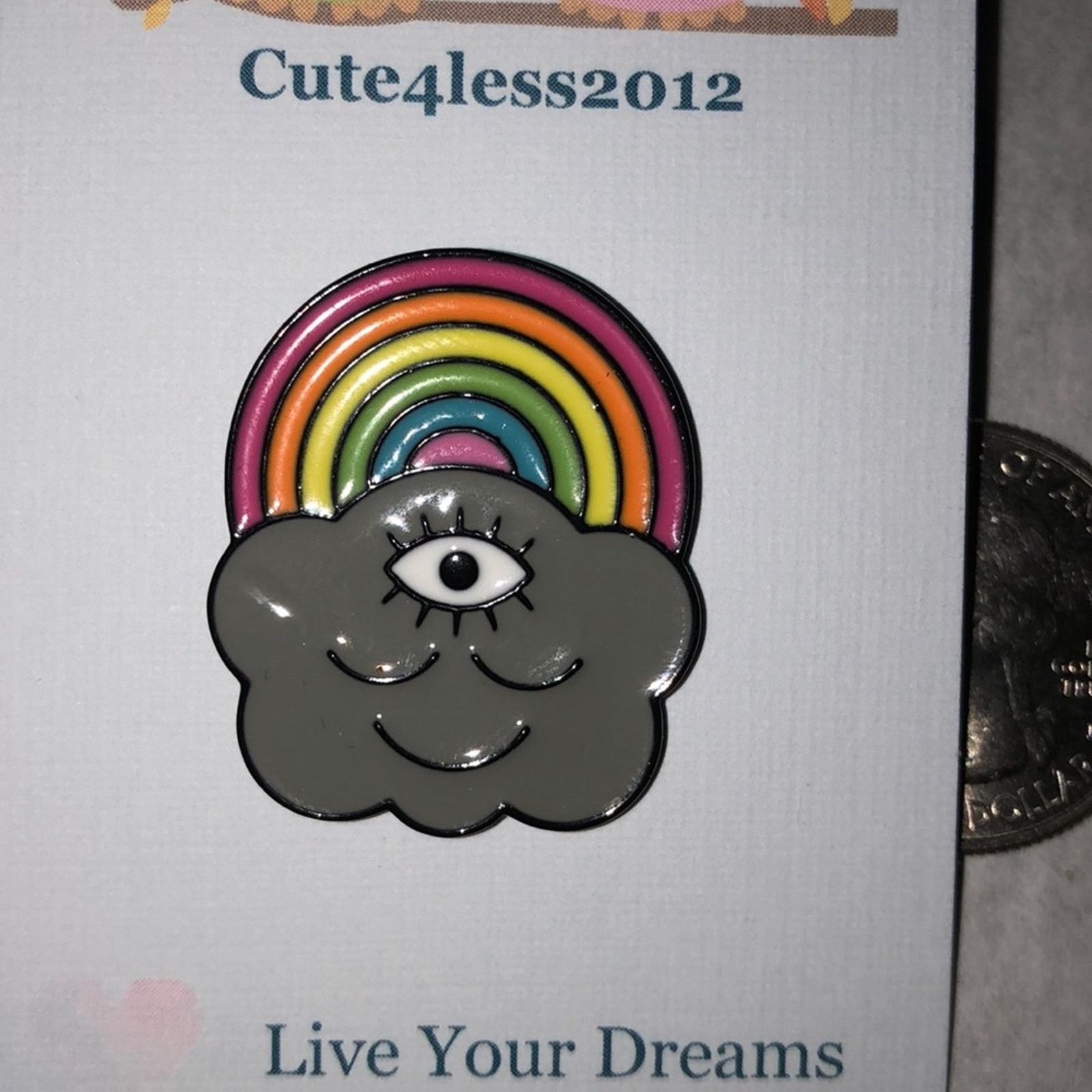 Other Rainbow Cloud 3rd Third Eye Pin Brooch Size ONE SIZE - 1 Thumbnail