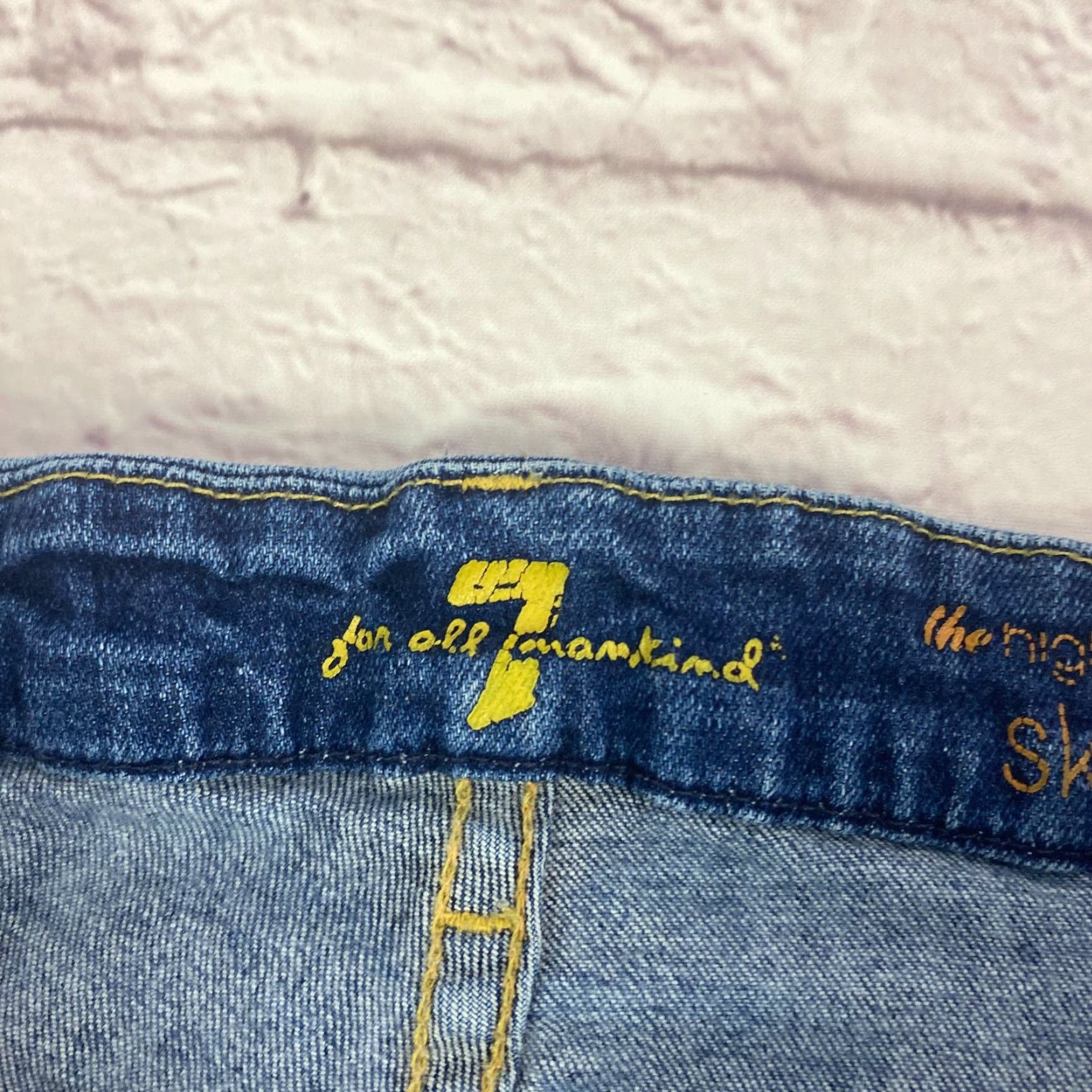 7 For All Mankind VINTAGE 7 For All Mankind Womens High Waist Skinny Jeans 29 Blue Stretch Ankle - Mens? Size 29" - 4 Thumbnail
