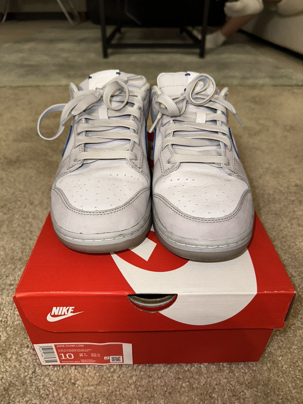 Nike Nike Dunk Low Wolf Grey Pure Platinum Size US 10 / EU 43 - 3 Thumbnail