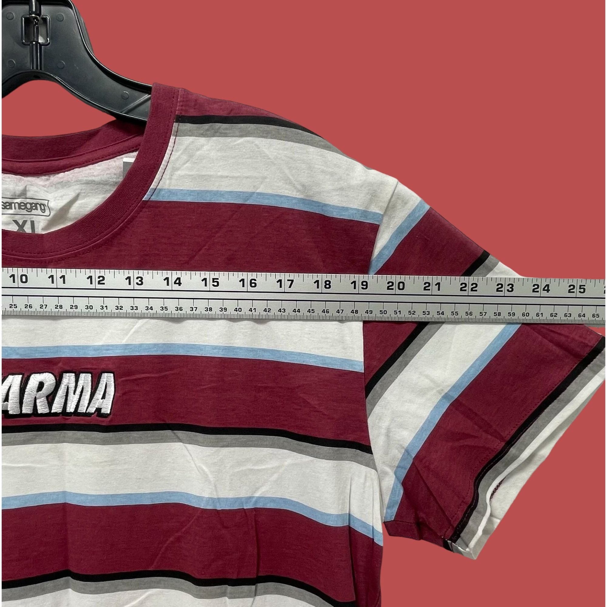 Other Samegang - Men's Striped Short Sleeves T-Shirt - Graphic Tee Size US XL / EU 56 / 4 - 3 Thumbnail