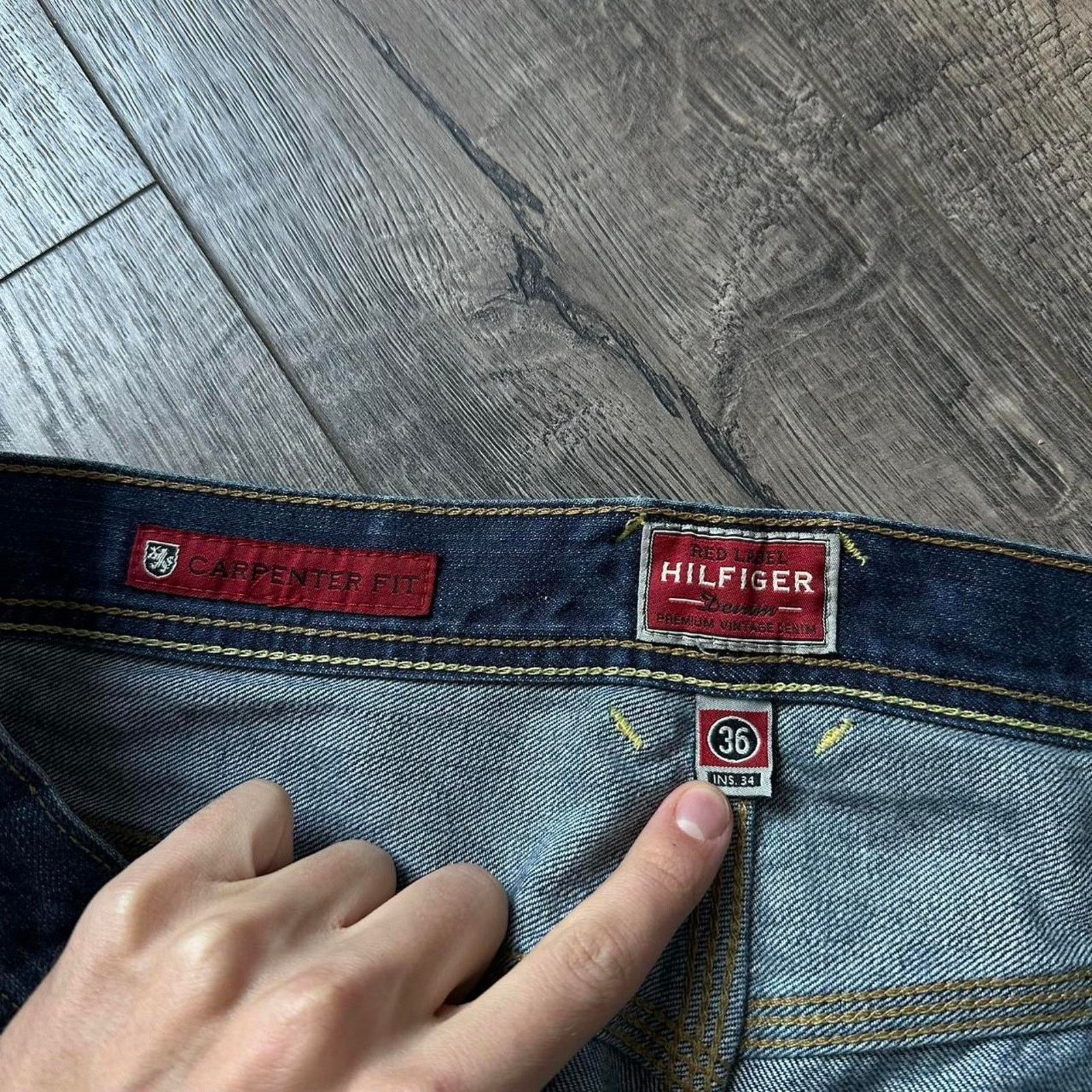 Tommy Hilfiger Vintage Y2K Dark Denim Baggy Tommy Hilfiger Carpenter Jeans Size US 38 / EU 54 - 5 Thumbnail