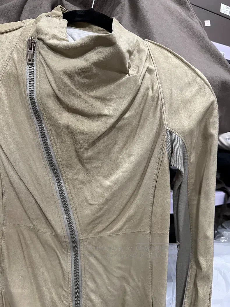 Rick Owens Rick Owens Yellow and white diagonal zipper sheepskin leat Size XS / US 0-2 / IT 36-38 - 2 Thumbnail