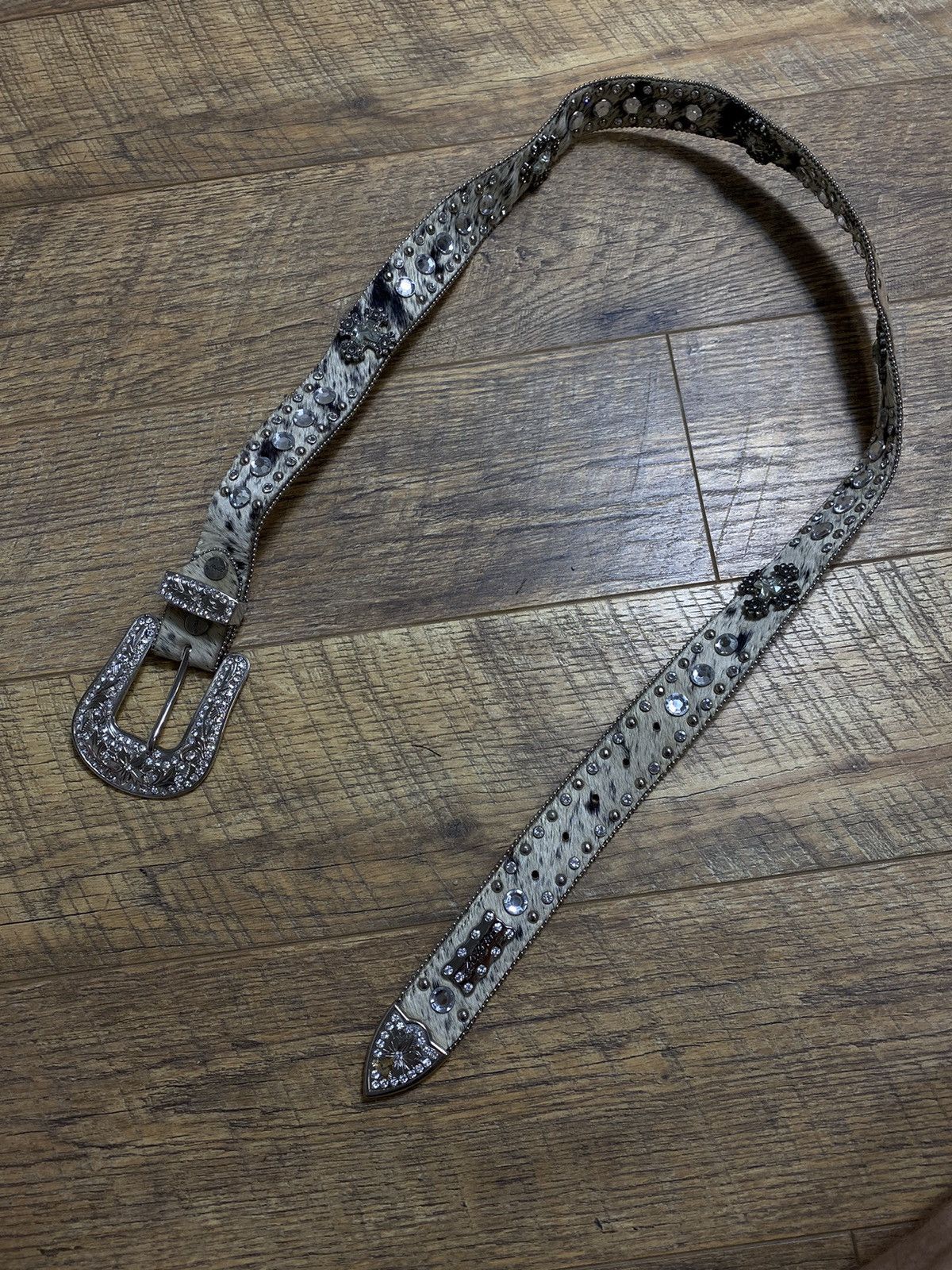 Japanese Brand BHW Western Rhinestone Cowhide Belt Size ONE SIZE - 1 Thumbnail