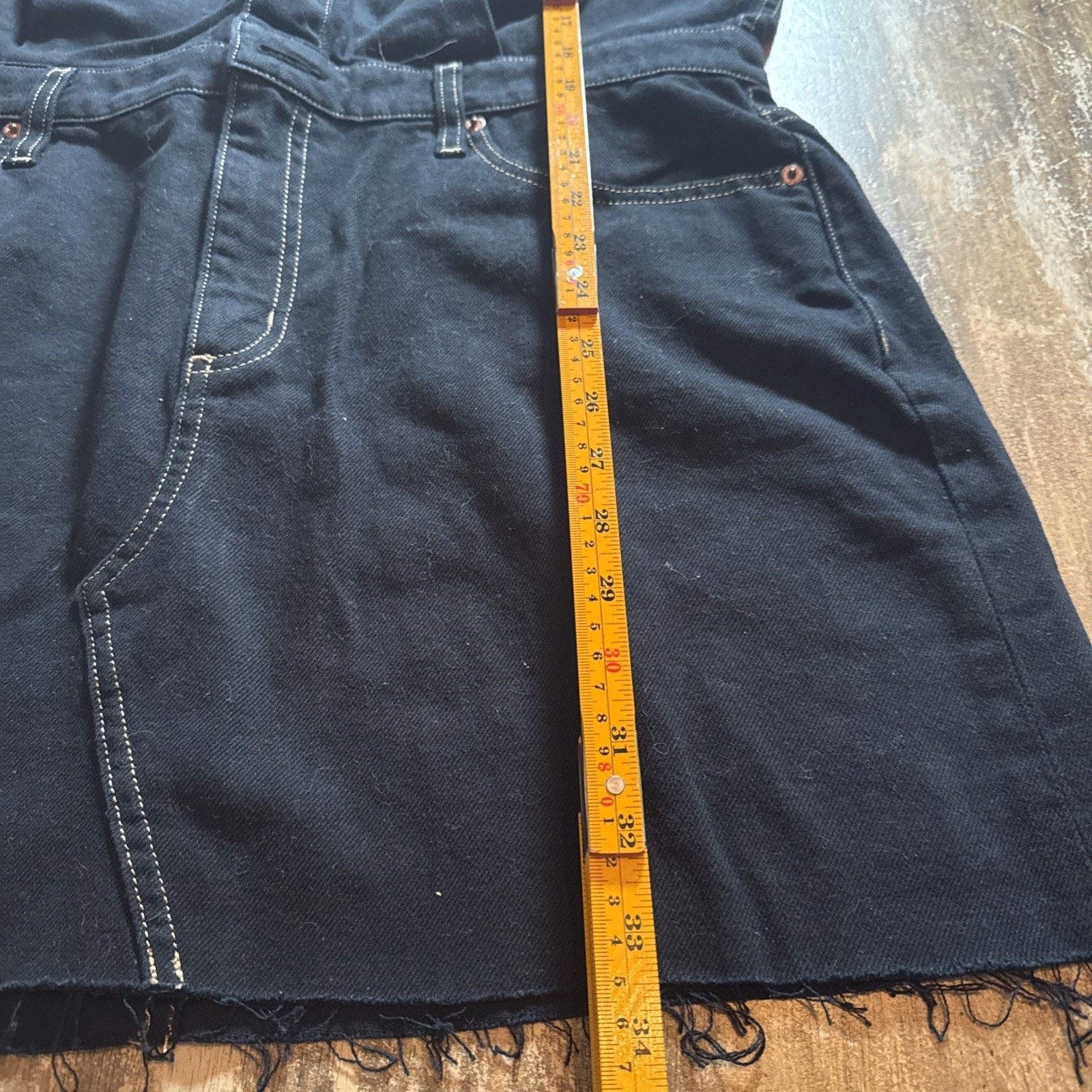 Pistola Pistola Julia Black Denim Sleeveless Mini Utility Raw Hem Size XL / US 12-14 / IT 48-50 - 7 Thumbnail