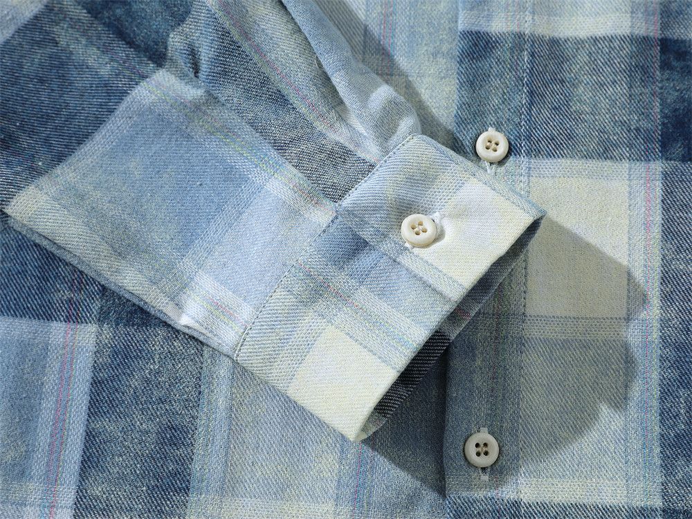 Vintage American irregular plaid distressed plaid long-sleeved shirt Size US M / EU 48-50 / 2 - 5 Thumbnail