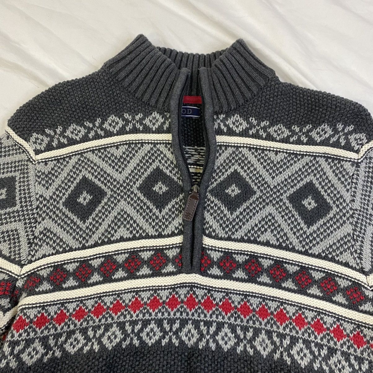 Izod IZOD Sweater Men's Gray Red Sz S Quarter Zip Pullover EUC Size US S / EU 44-46 / 1 - 3 Thumbnail