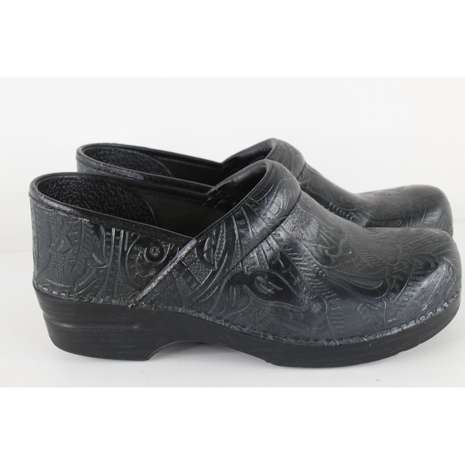 Dansko Dansko Flower Leather Slip On Clogs Mules Shoes Size US 9.5 / IT 39.5 - 4 Thumbnail