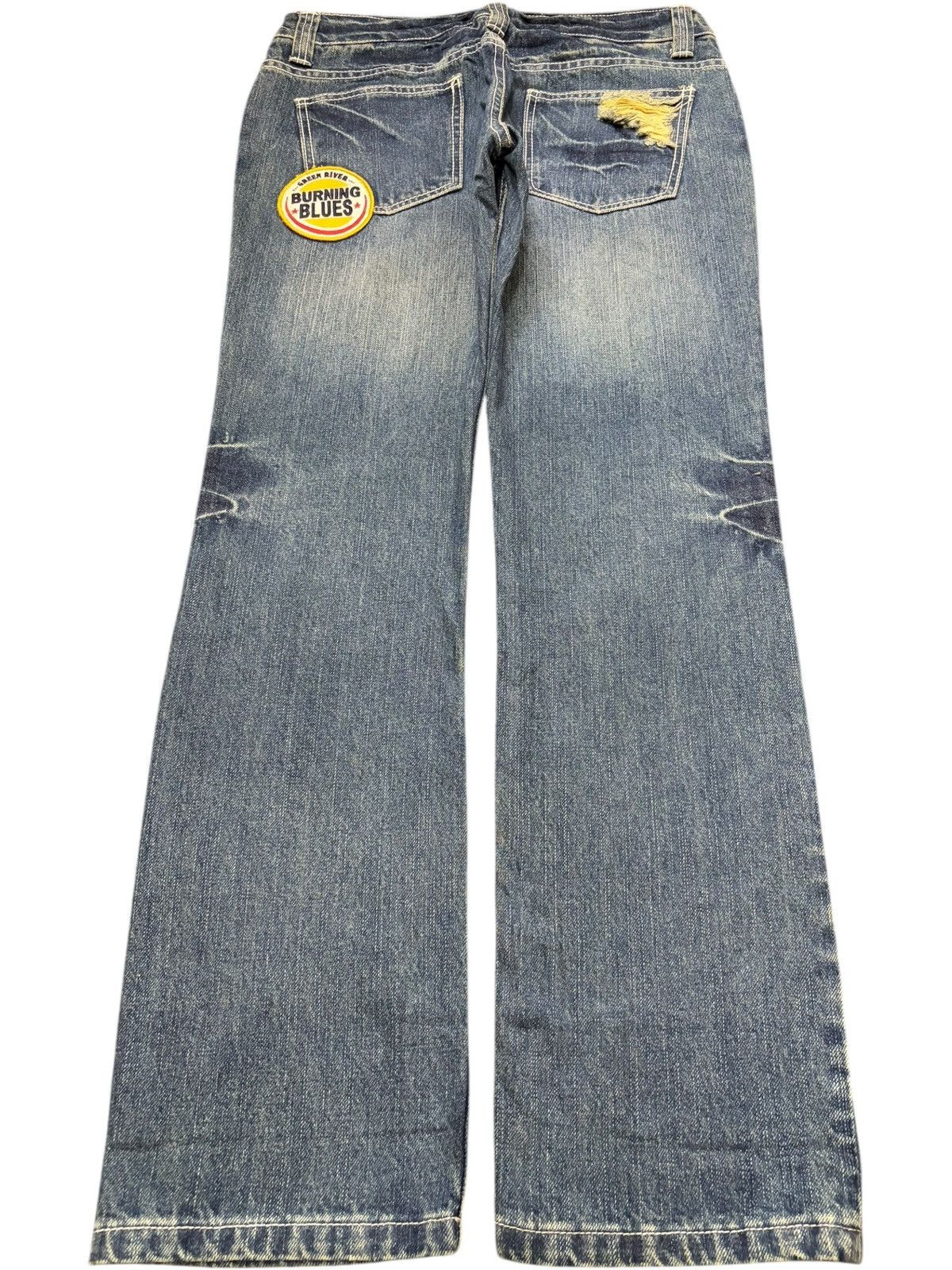 Ksubi Vintage Japanese Brand Rusty Wash Patch Distress Jeans Size 31" - 2 Thumbnail