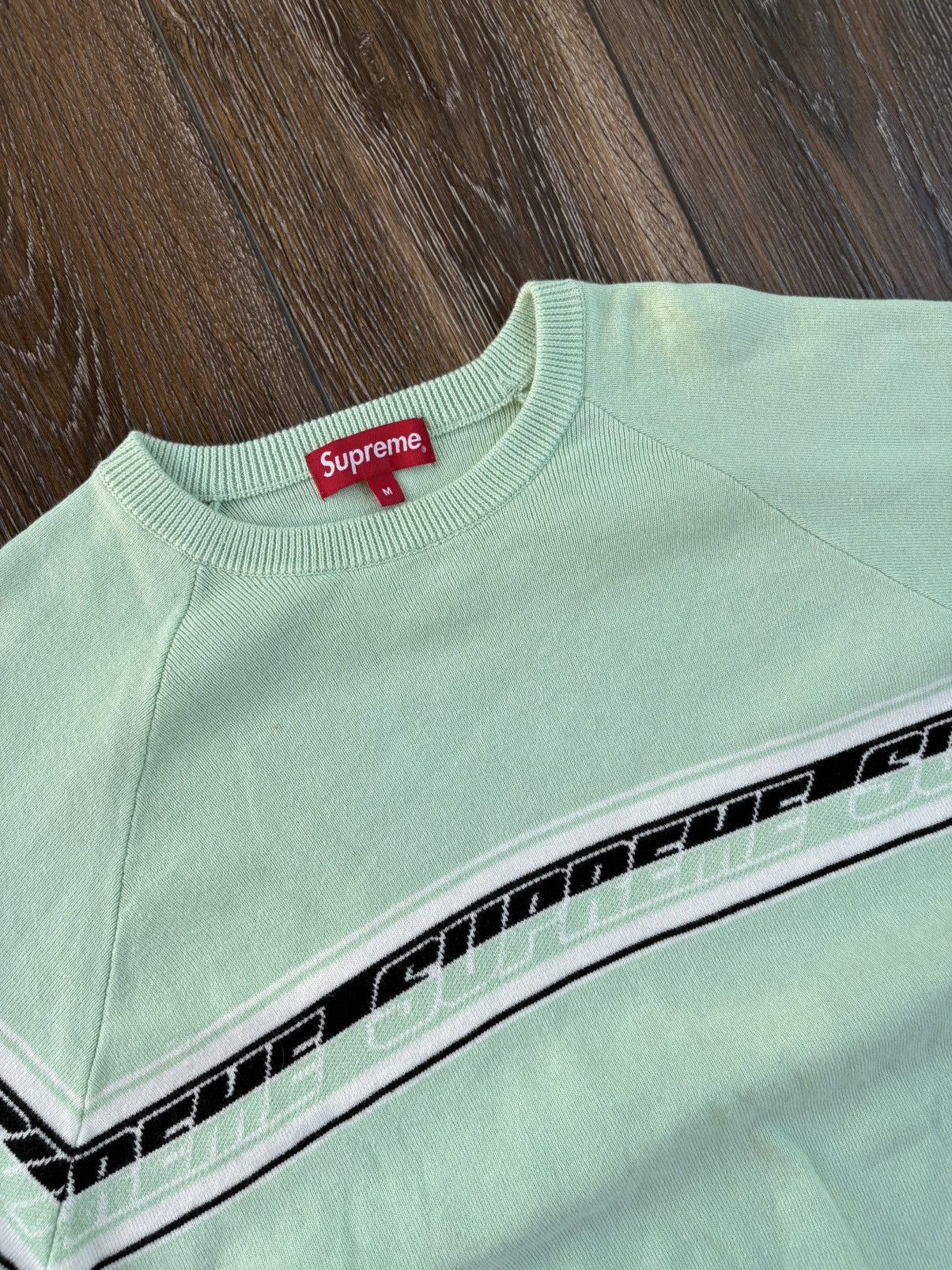 Supreme Supreme Striped Raglan Sweater SS18 Mint Size US M / EU 48-50 / 2 - 3 Thumbnail