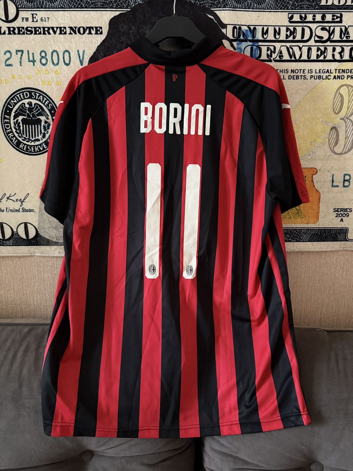 Puma AC Milan Home Jersey 2017/18 Puma Fly Emirates Borini #11 Size US L / EU 52-54 / 3 - 1 Thumbnail