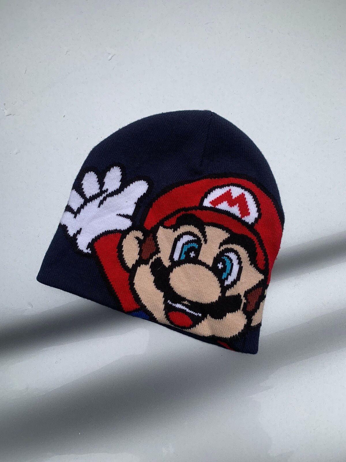Pre-owned Vintage Super Mario Nintendo Y2k Movie Crazy Beanie Hat Drill In Blue