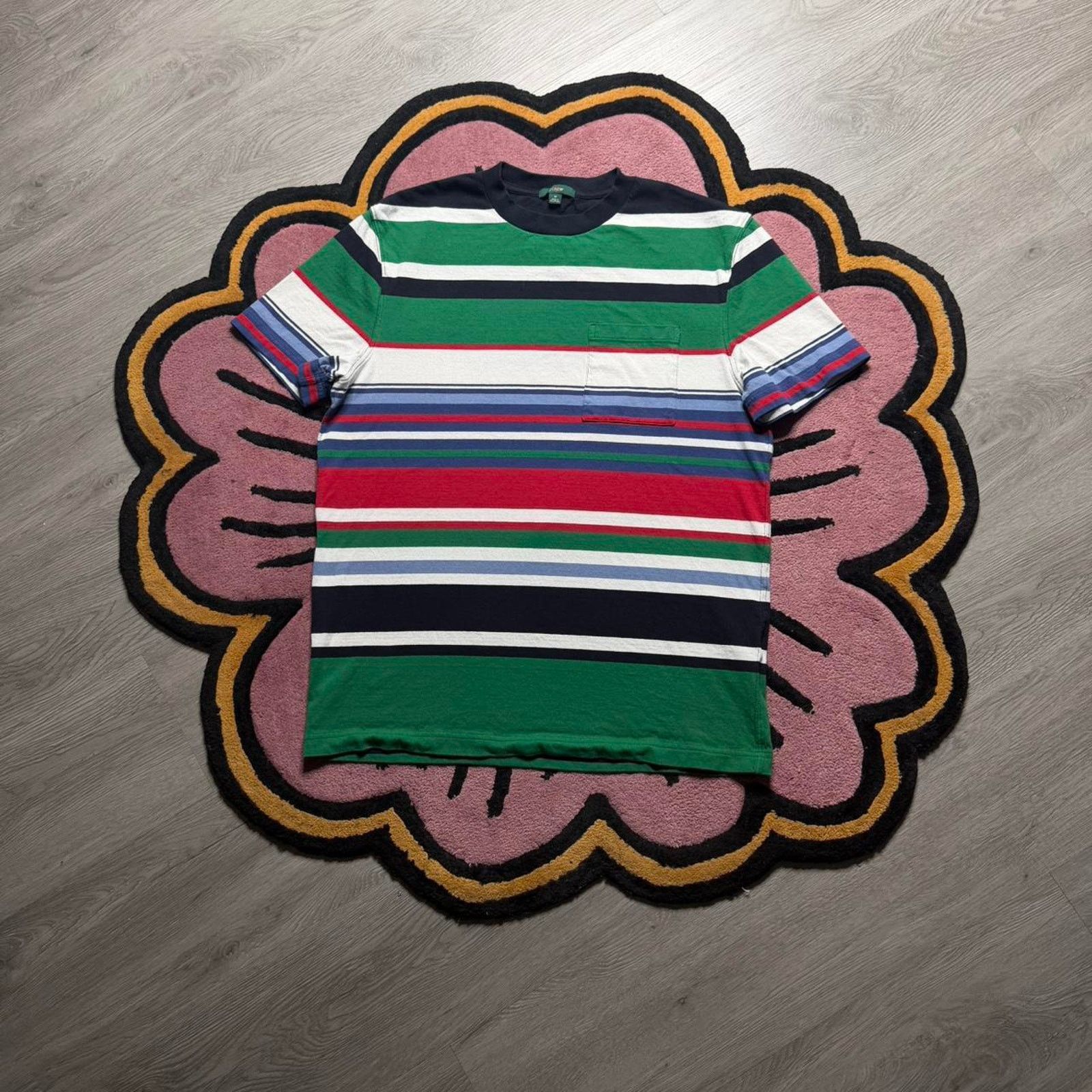 J.Crew J.Crew Multicolor Striped Pocket T-shirt Size Medium Size US M / EU 48-50 / 2 - 1 Thumbnail