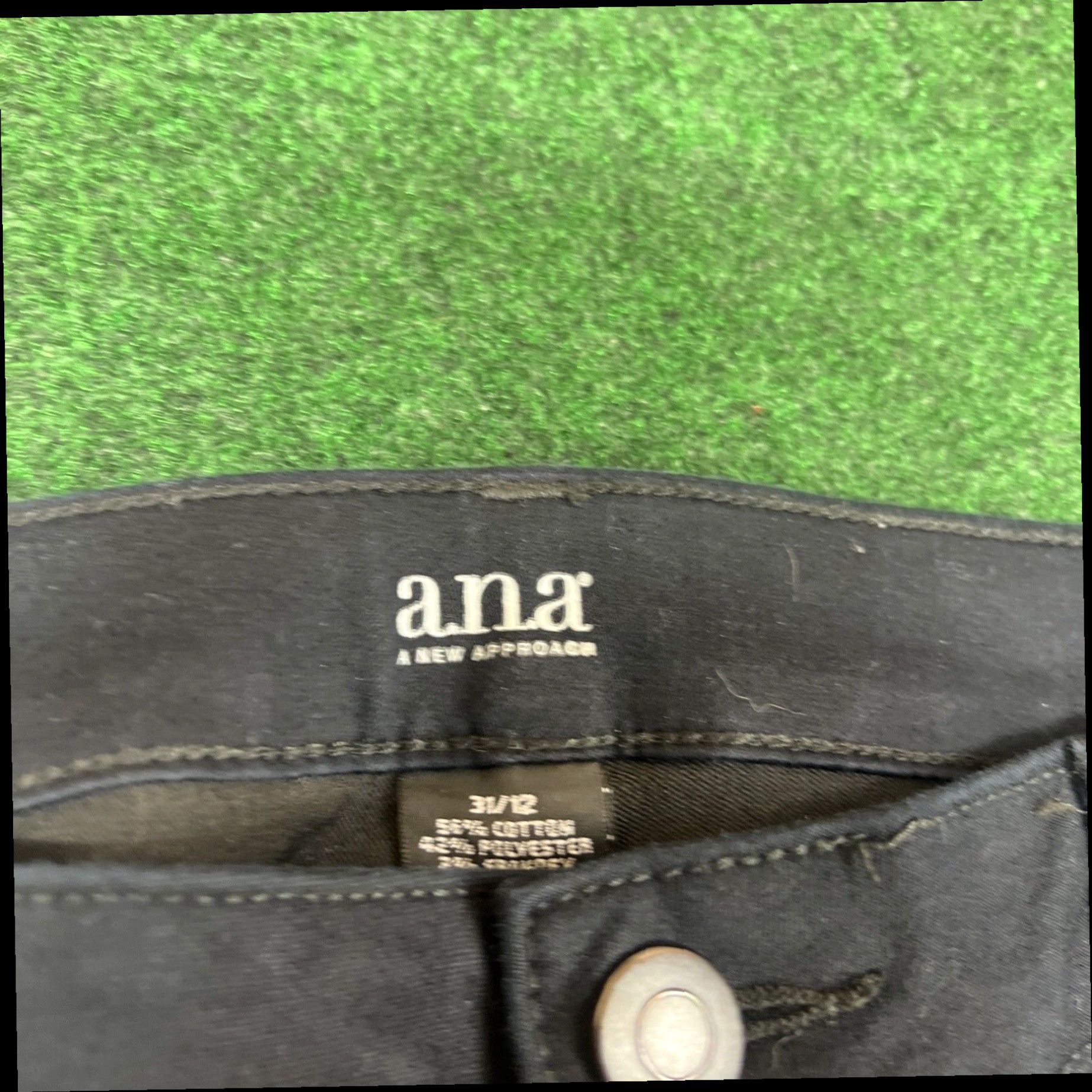 Vintage A.N.A. women’s black jeggings Sz 31/12 Measured 34x29 Size 31" - 3 Thumbnail