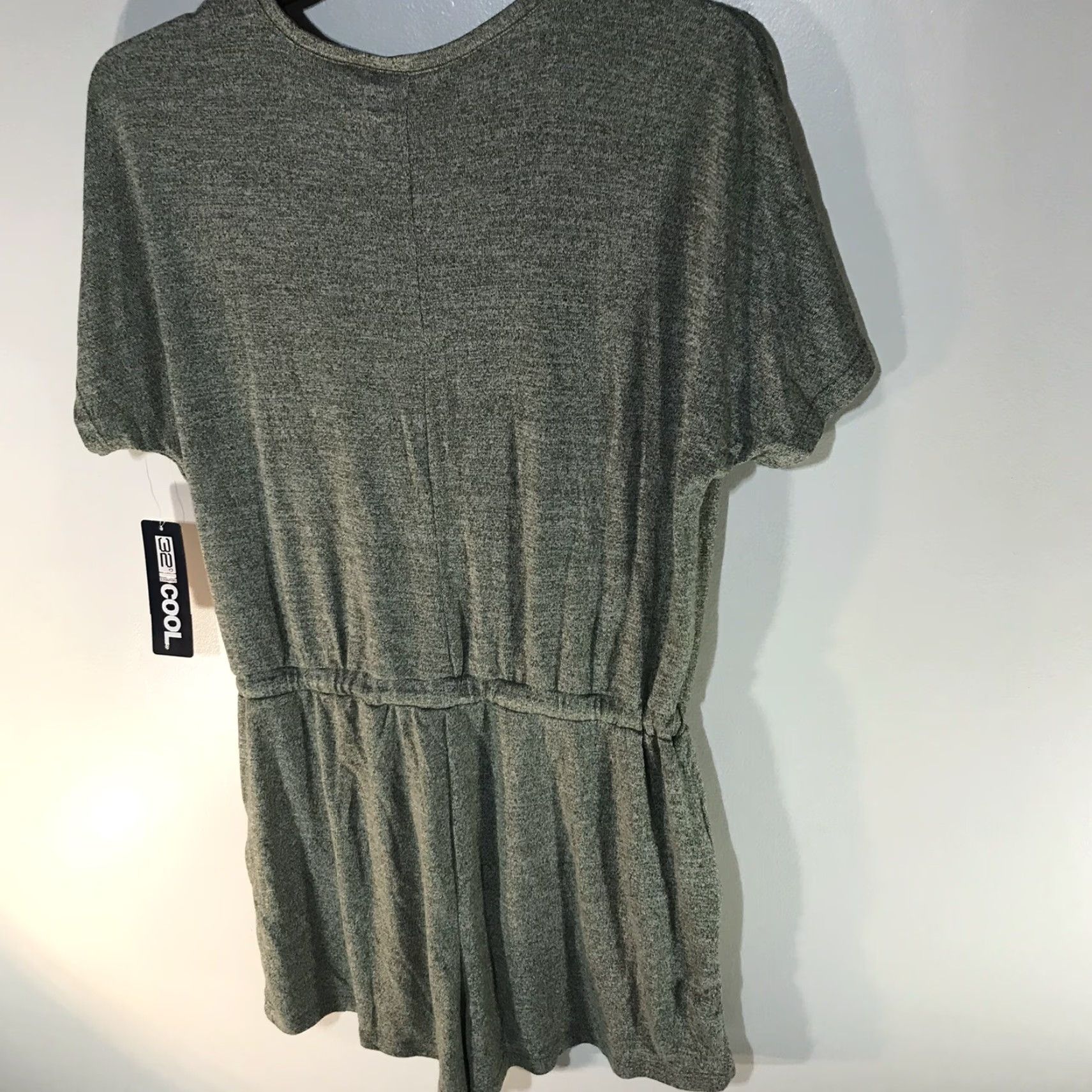 Vintage 32 Cool Green Jumper Womens Size M New Marled Knit V-Neck Short Sleeve One-Piece Jumpsuit Regular Fit Studio Bohemian Modern City Casual Dress Size M / US 6-8 / IT 42-44 - 5 Thumbnail