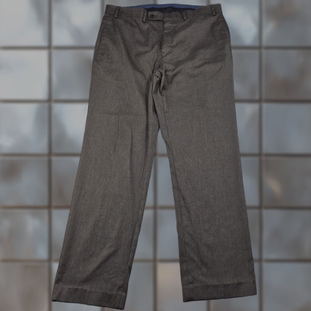 Ralph Lauren Lauren Ralph Lauren Dress Pants Mens 36x32 Brown Flat Front Stretch Straight Leg Size US 36 / EU 52 - 1 Thumbnail