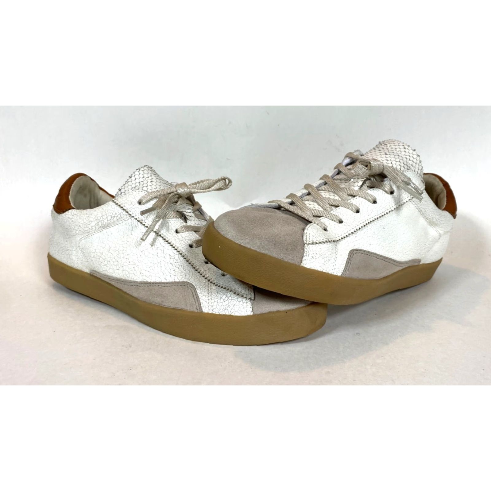 Sam Edelman VINTAGE Women's Sam Edelman Prima Sneakers Cracked Leather Suede Sz US 8.5 Size US 7 / IT 37 - 3 Thumbnail
