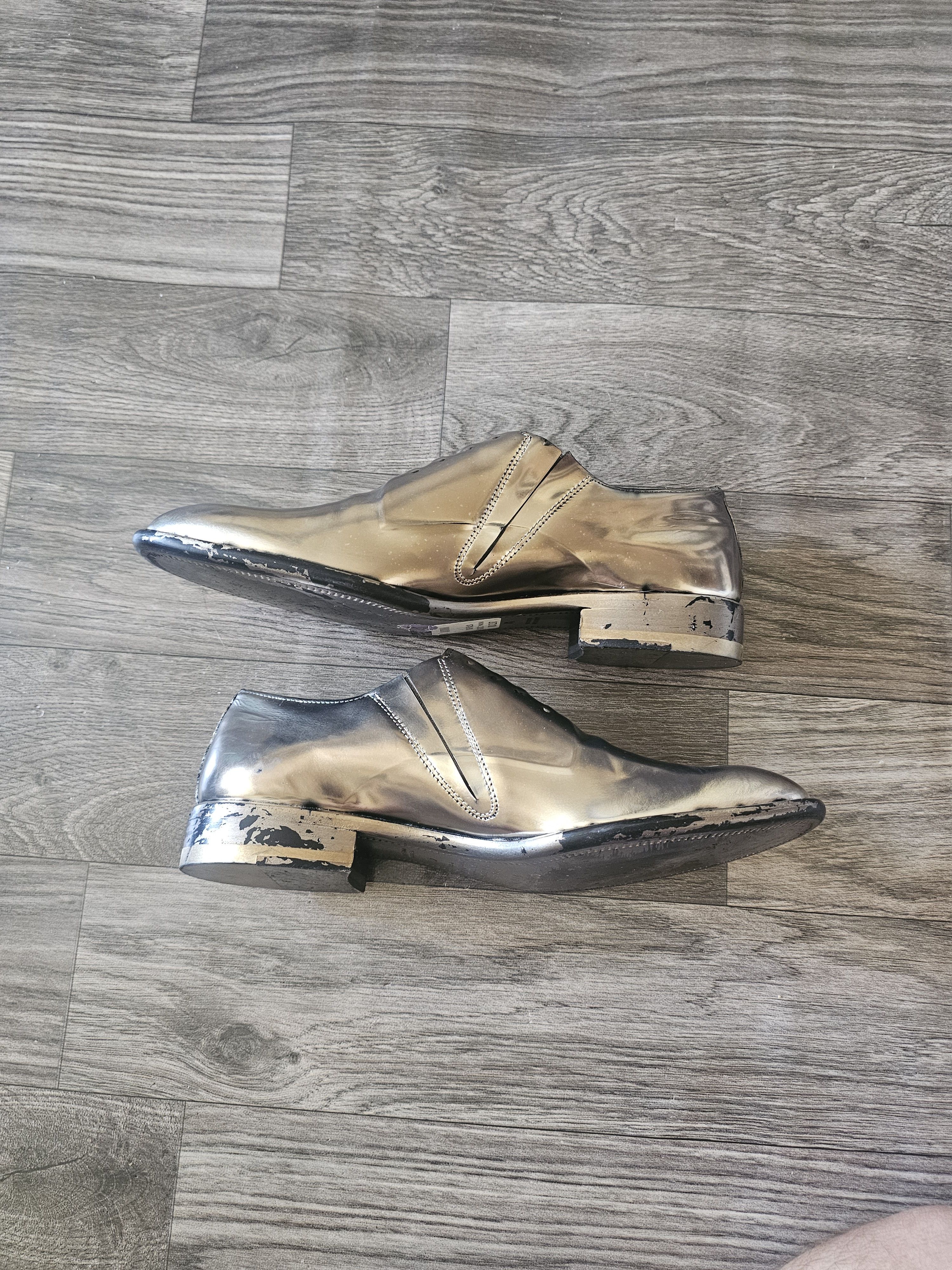 Maison Margiela Metallic Gold Leather Oxford Shoes Size 40 Size US 8 / EU 41 - 4 Thumbnail