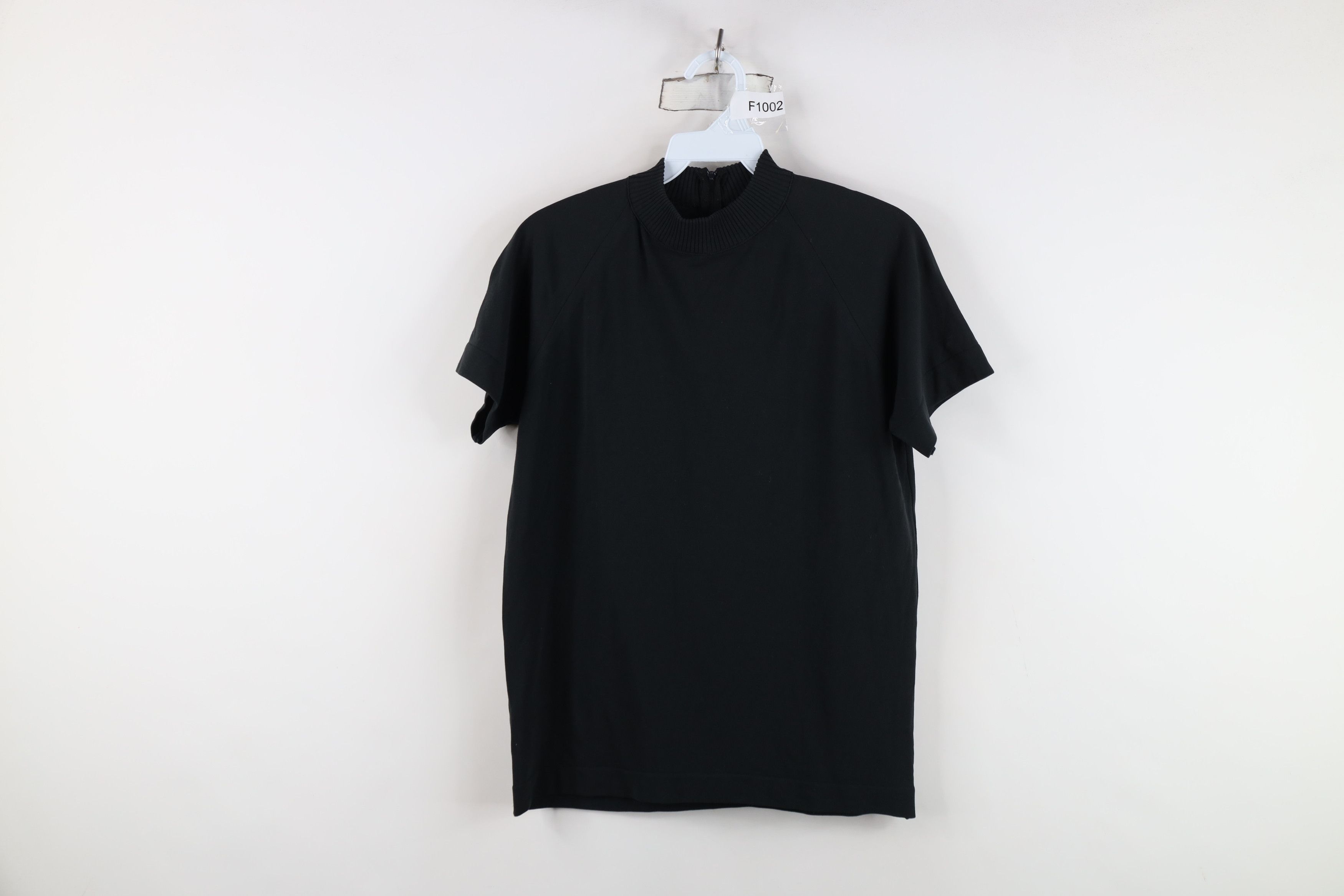 Vintage Vintage 50s 60 Ban Lon Faded Back Zip Knit T-Shirt Black USA Size S / US 4 / IT 40 - 1 Thumbnail