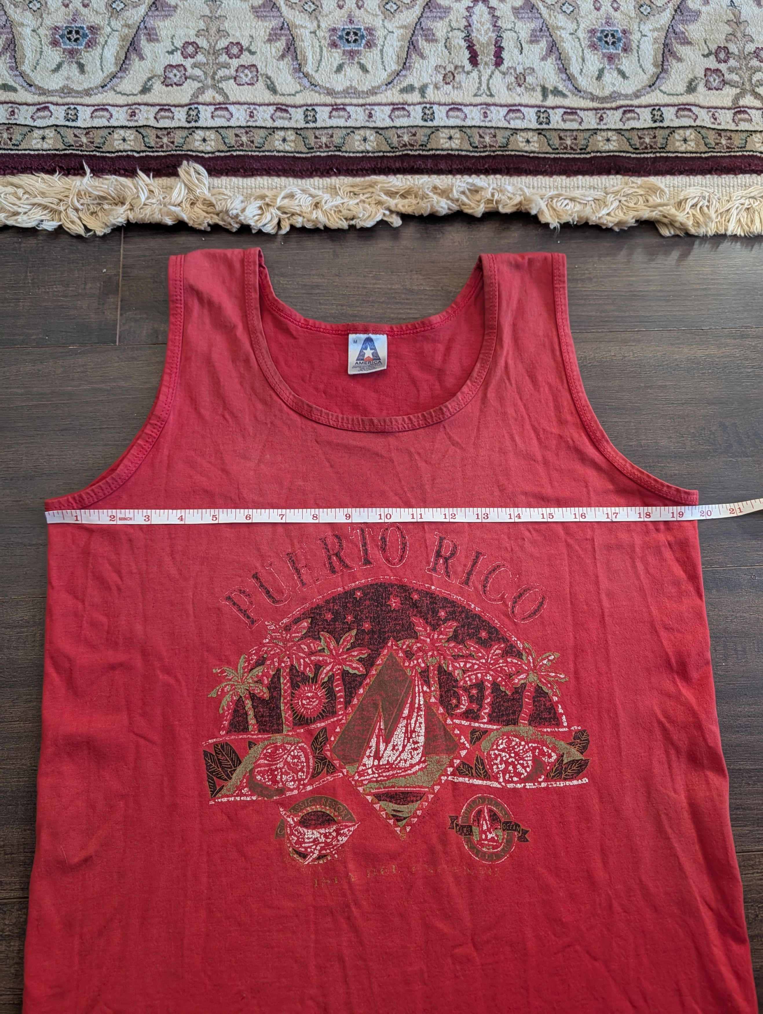Vintage 90s single stitch MiUSA red Puerto Rico graphic tank top Size US M / EU 48-50 / 2 - 11 Thumbnail