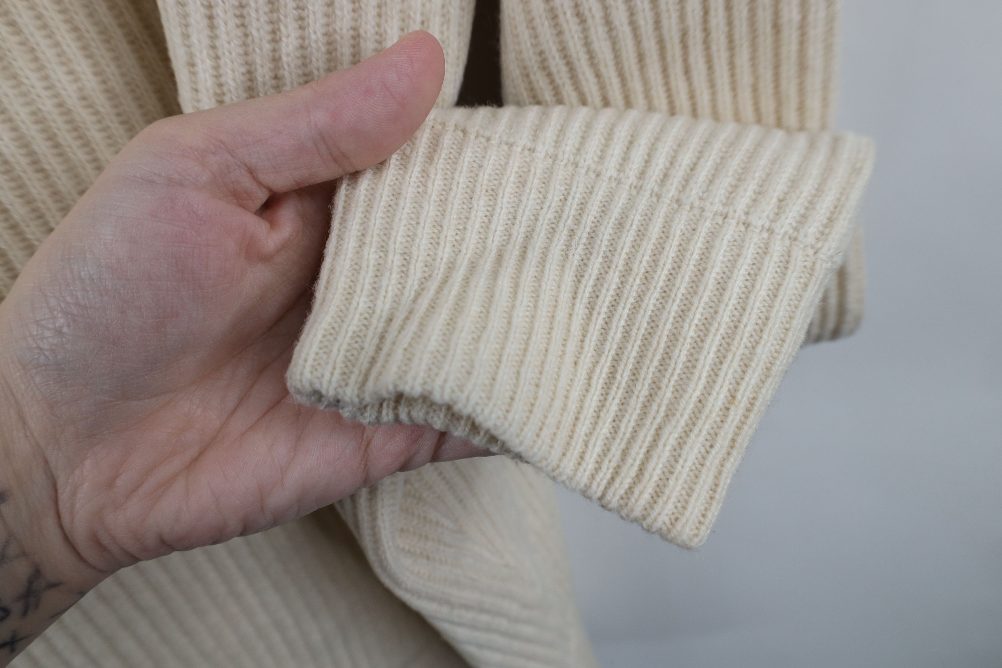 Peter Millar × Vintage Peter Millar Knit Yak Wool Cashmere Henley Sweater Cream Size US L / EU 52-54 / 3 - 6 Thumbnail