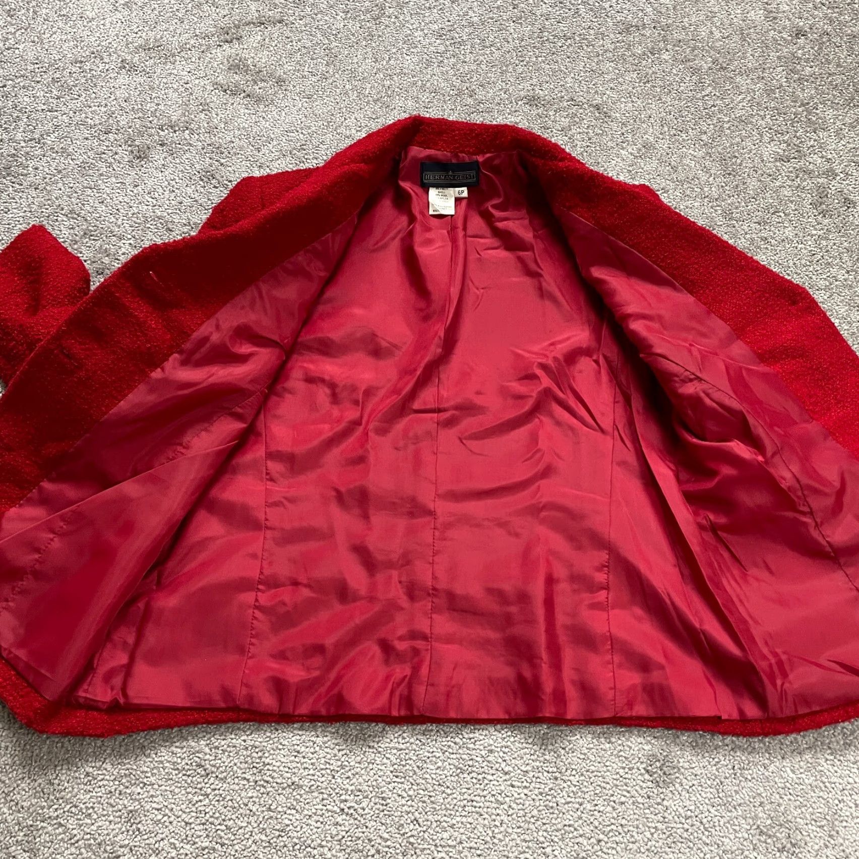 Vintage VINTAGE Herman Geist Blazer Suit Coat Womens 6P Red Tweed Single Breasted Work Size M / US 6-8 / IT 42-44 - 4 Thumbnail