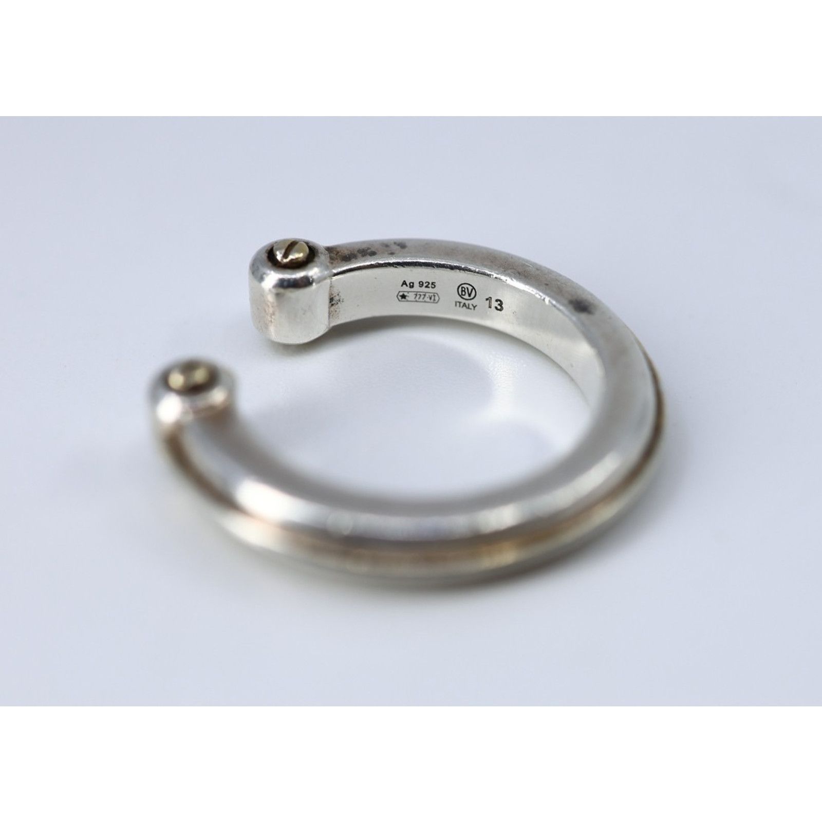 Bottega Veneta Bottega Veneta Sterling Silver 14k Gold Open Band Ring 6.5 Size ONE SIZE - 4 Thumbnail