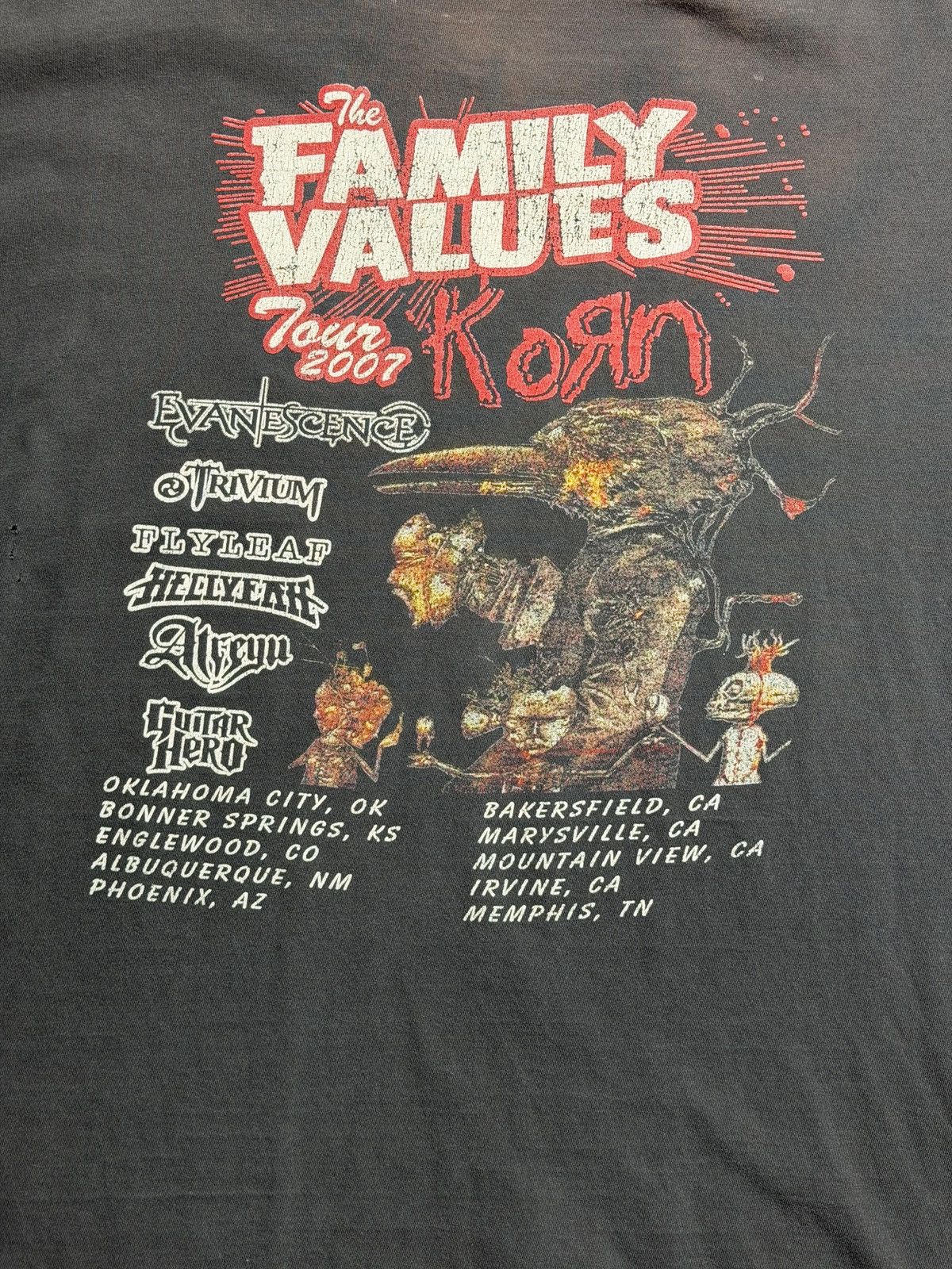 Vintage Vintage 2000s Korn Family Values Tour 2007 Tee Size US XL / EU 56 / 4 - 4 Thumbnail