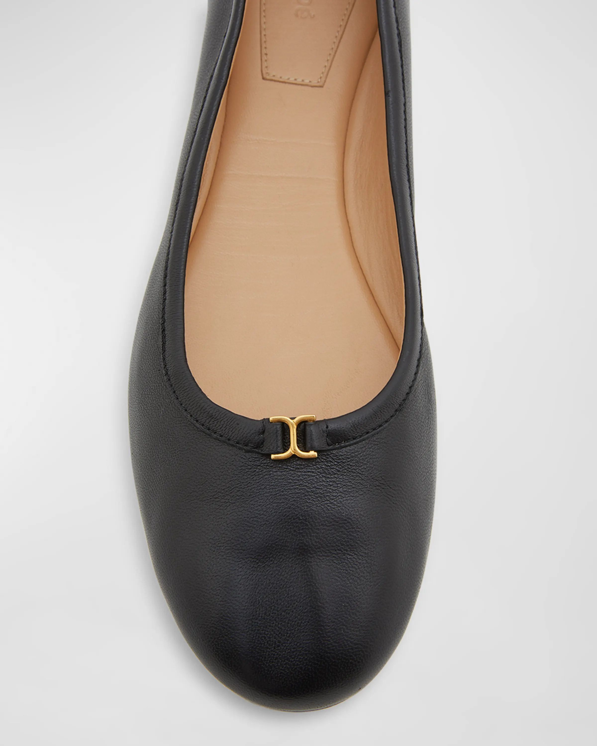 Chloe oc11z0525 Marcie Leather Ballerina Flats in Black Size US 11 / IT 41 - 5 Thumbnail