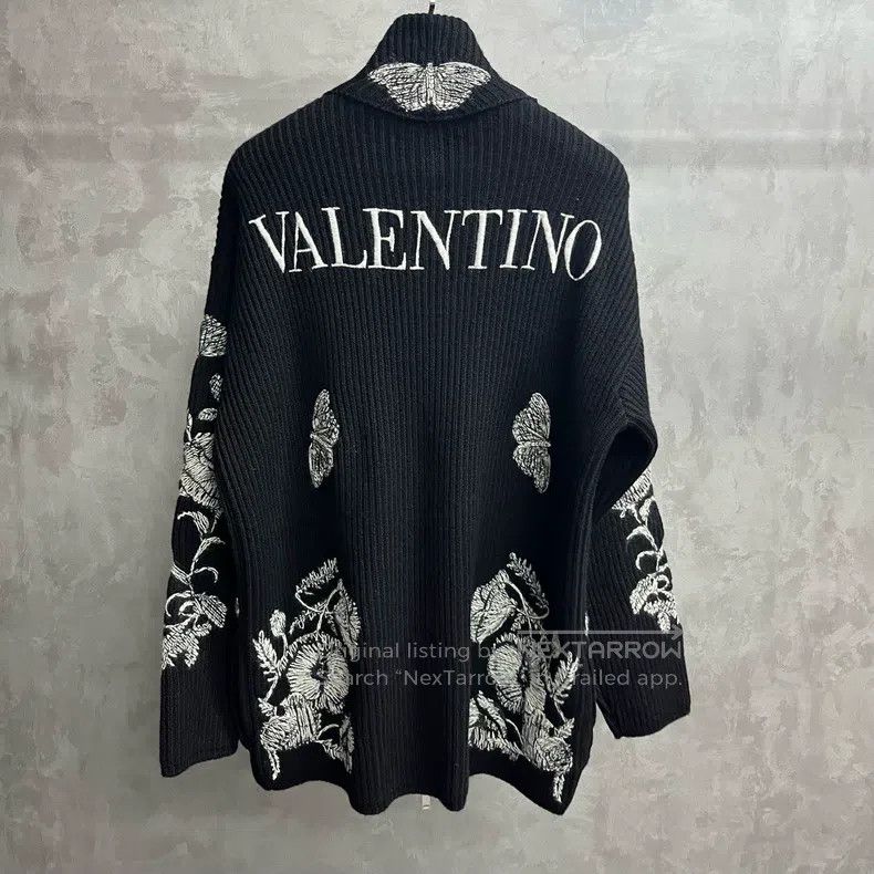 Valentino Valentino Letter floral pattern long sleeve zipper wool ca Size M / US 6-8 / IT 42-44 - 2 Thumbnail