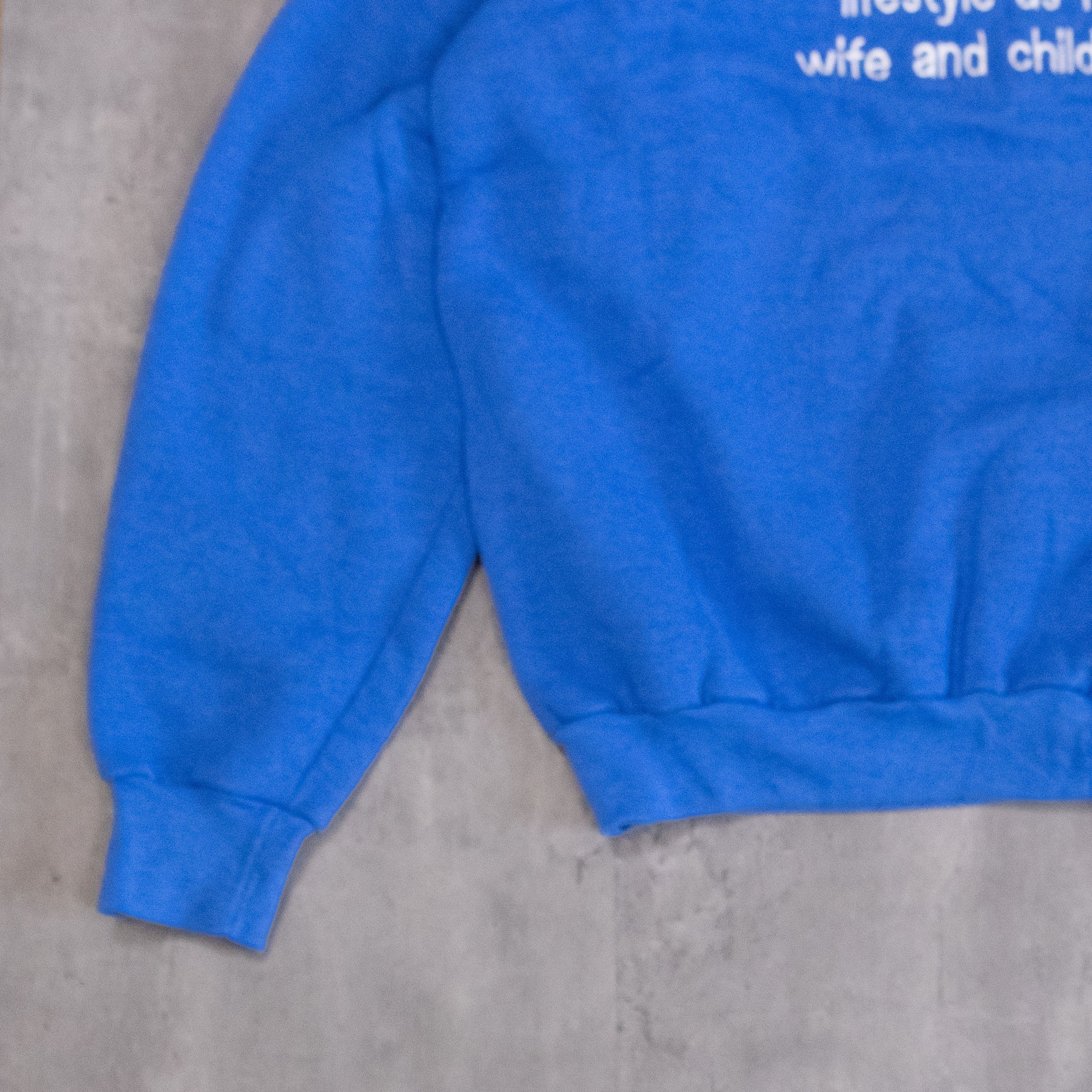 Fruit Of The Loom × Vintage Vintage 1990’s Dad’s Goal’s Raglan Blue Crewneck Sweater Size US L / EU 52-54 / 3 - 6 Thumbnail