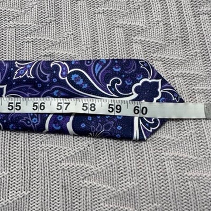 Barneys New York Barneys New York purple metallic paisley silk tie Size ONE SIZE - 3 Thumbnail