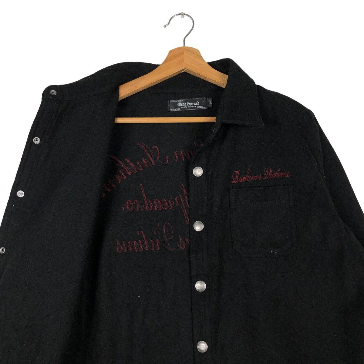 Japanese Brand 🔥BIKER WOOL JACKET PUNK DESIGN WING SPREAD MOTORCYCLE Size US L / EU 52-54 / 3 - 12 Thumbnail