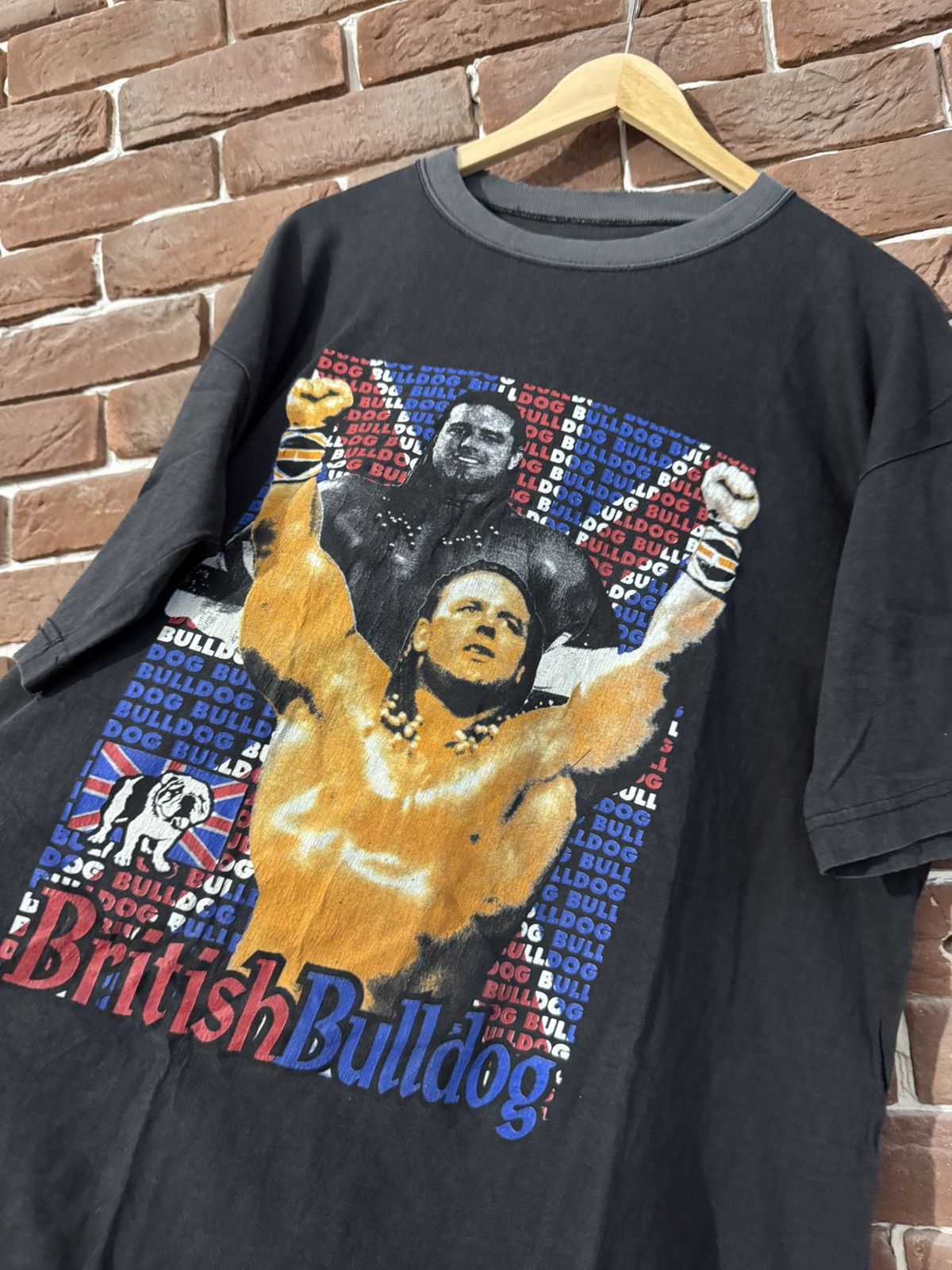 Vintage Vintage 90s WWF British Bulldog Wrestling Grail WWE Black L Size US L / EU 52-54 / 3 - 4 Thumbnail