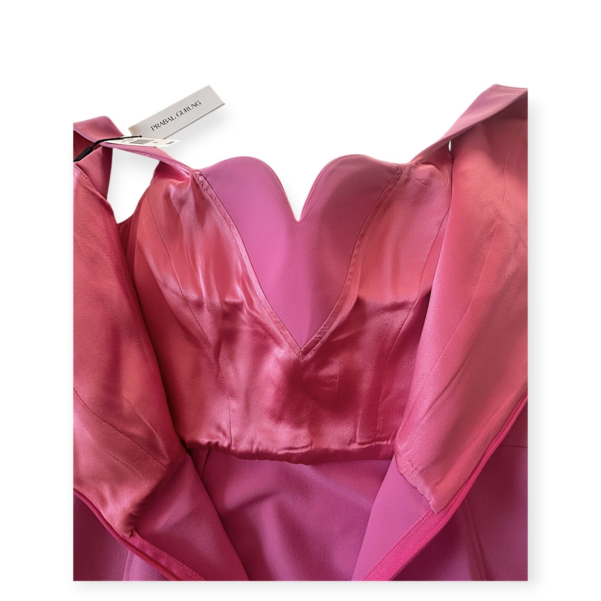 Prabal Gurung NWT Prabal Gurung Pink Sculpted Sweetheart Sheath Midi Dres Size M / US 6-8 / IT 42-44 - 12 Thumbnail