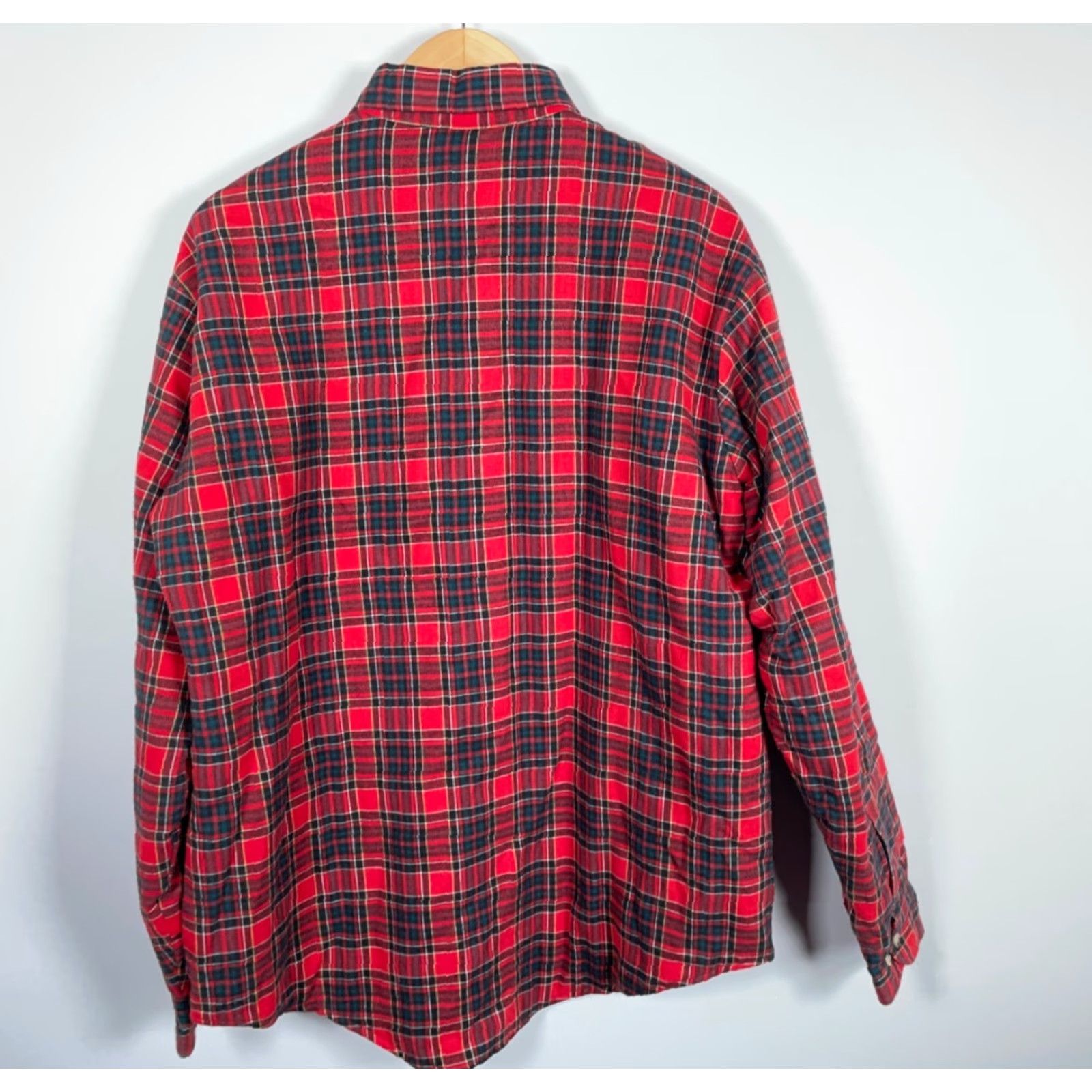 Vintage VINTAGE St. John's Bay Quilted Lined Flannel Shirt Jacket Men XL Tall Red Plaid 90s Grunge Retro JP Shirt Jacket Mens XL Tall Red Plaid Size US XL / EU 56 / 4 - 2 Thumbnail