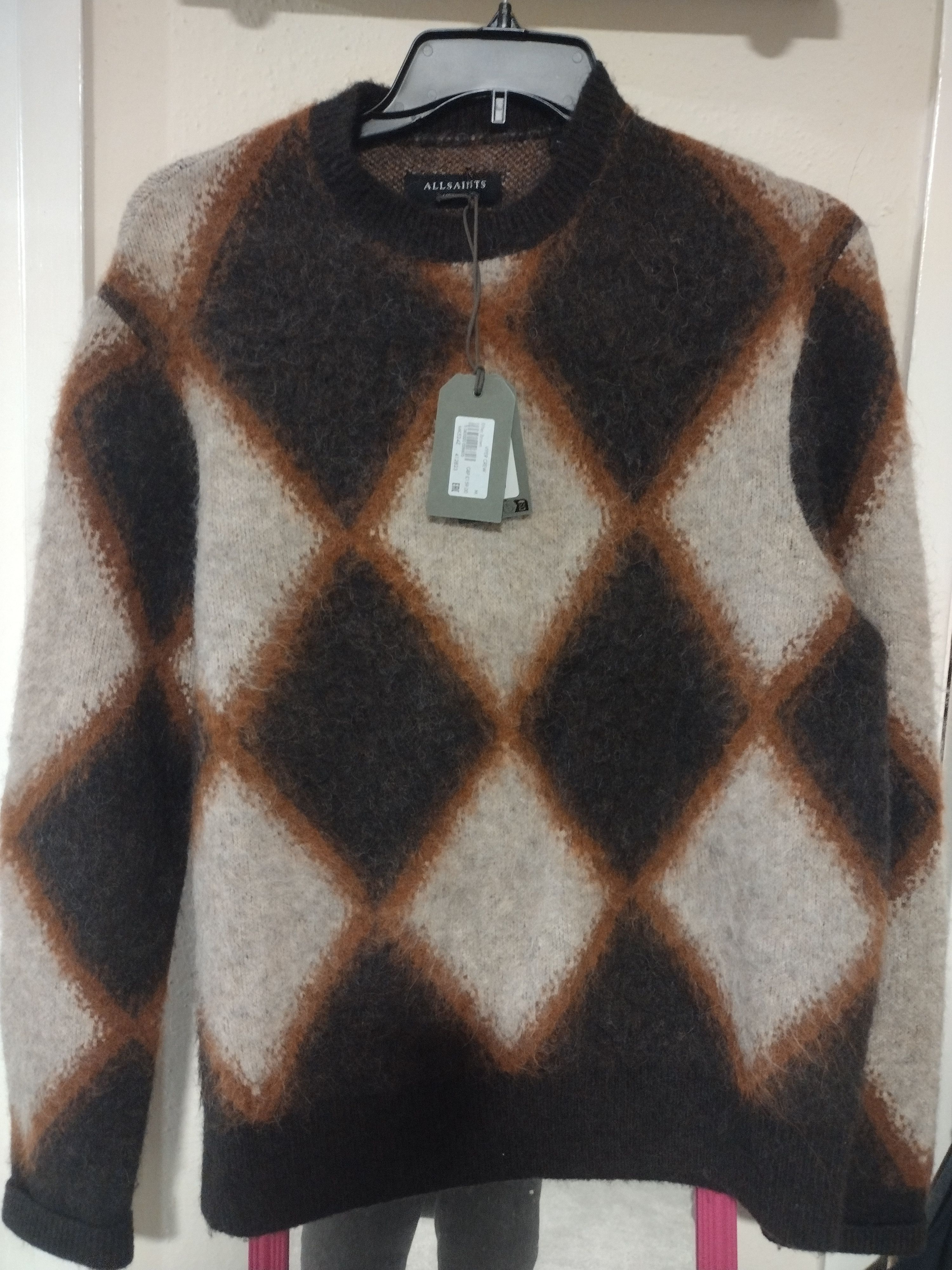Allsaints Viper diamond jacquard brushed jumper Size US M / EU 48-50 / 2 - 4 Thumbnail
