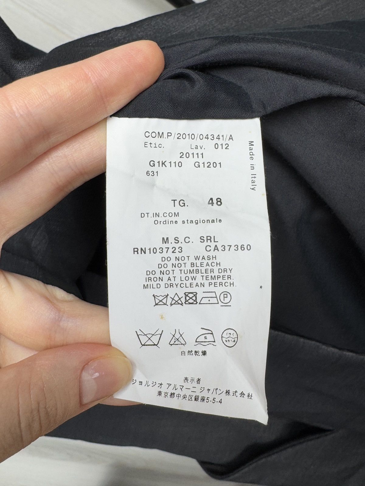 Emporio Armani Emporio Armani Matt Line Charocal grey Suit Vest Tailoring Size 38R - 8 Thumbnail