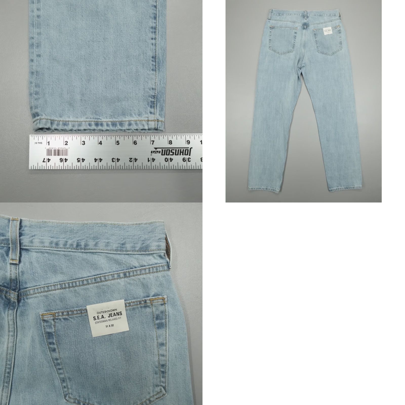 Outerknown Outerknown SEA Jeans Men's Size 31x32 Statesman Relaxed Fit SLT Blue Size US 31 - 8 Thumbnail