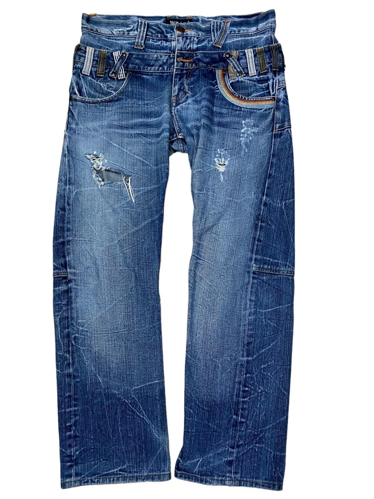 Japanese Brand × Vintage 🔥Vintage Denim Double Waist Wild Life🔥 Size US 34 / EU 50 - 1 Thumbnail