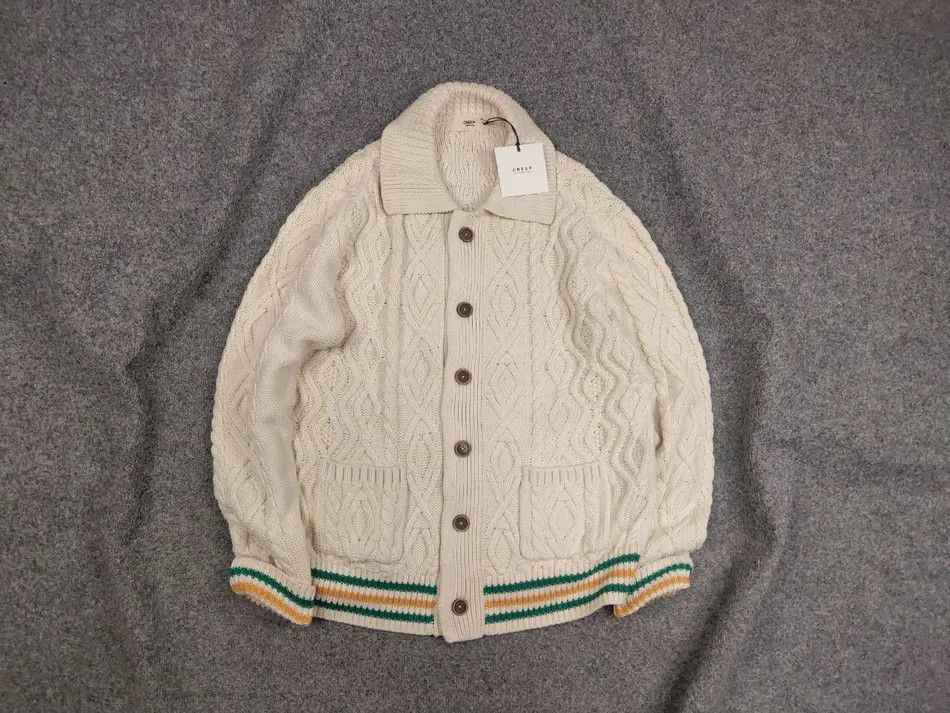 Creep Creep by Hiroshi Awai Design Beige Knit Bottom Cardigan Size US XL / EU 56 / 4 - 1 Thumbnail