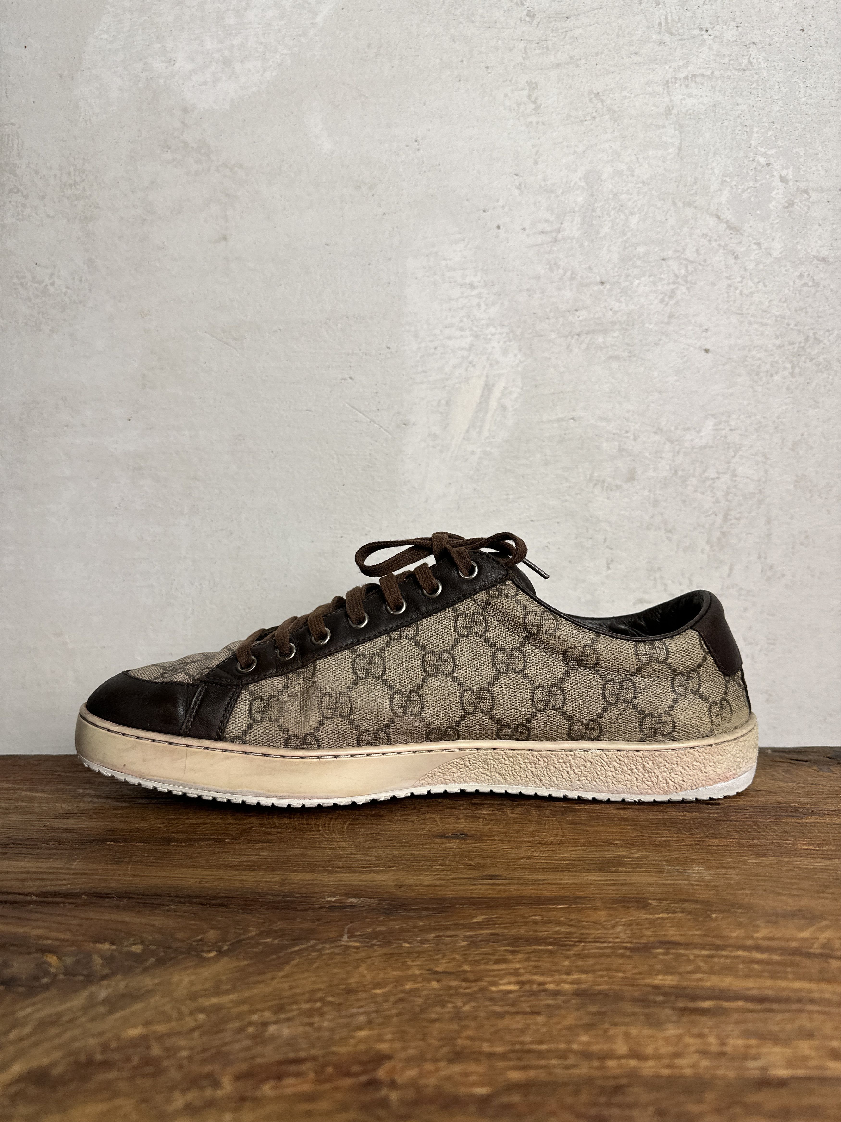 Gucci Gucci GG Logo Supreme Leather Sneakers Size US 11 / EU 44 - 4 Thumbnail