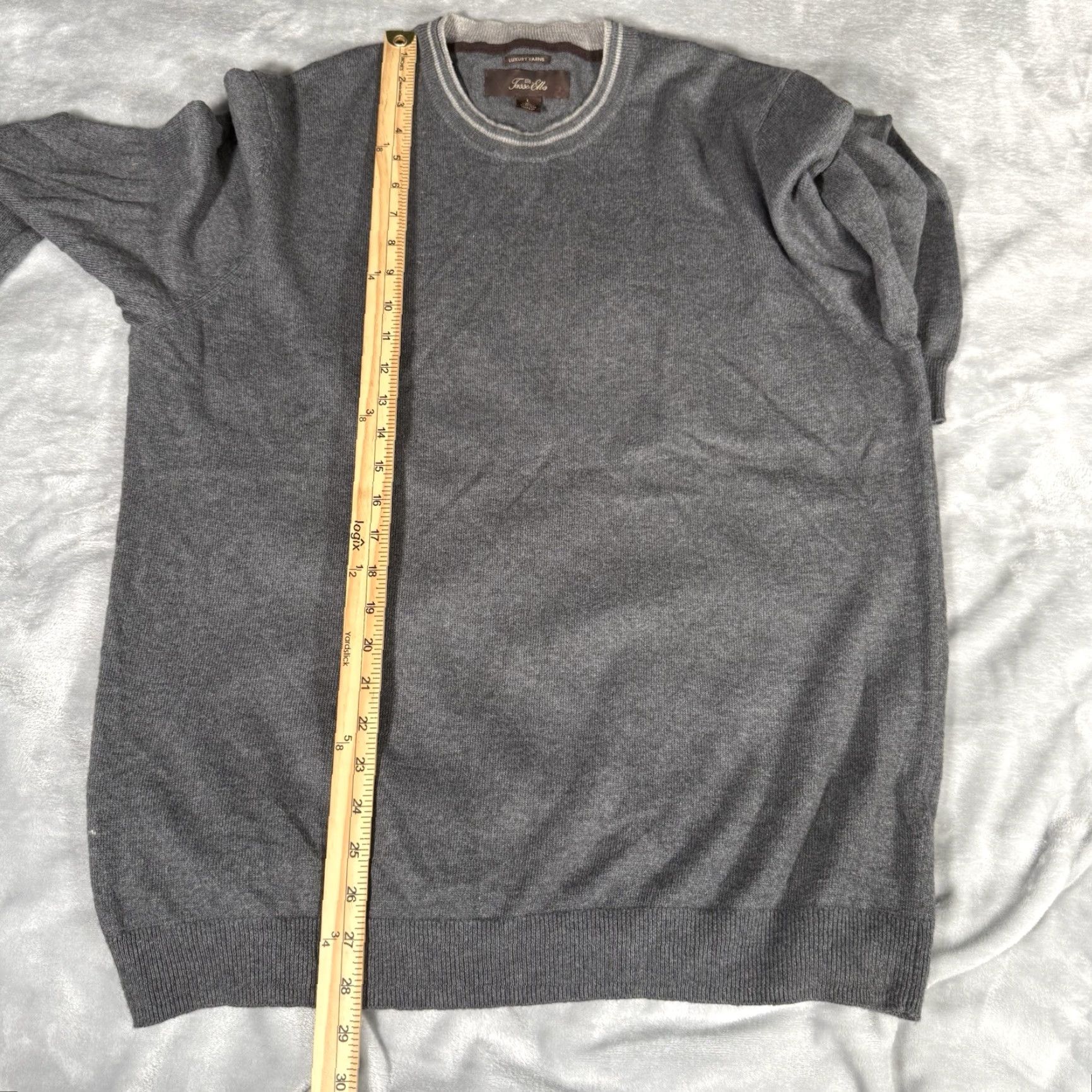 Tasso Elba Tasso Elba Crewneck Sweater Mens Large Gray Cashmere Cotton Luxury Yarn Knit Pullover Casual Preppy Size US L / EU 52-54 / 3 - 6 Thumbnail